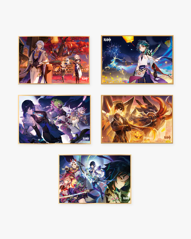 Genshin Impact© Character Shikishi Poster - Anime Wall Art Decor for Bedroom, Office & Gaming Room