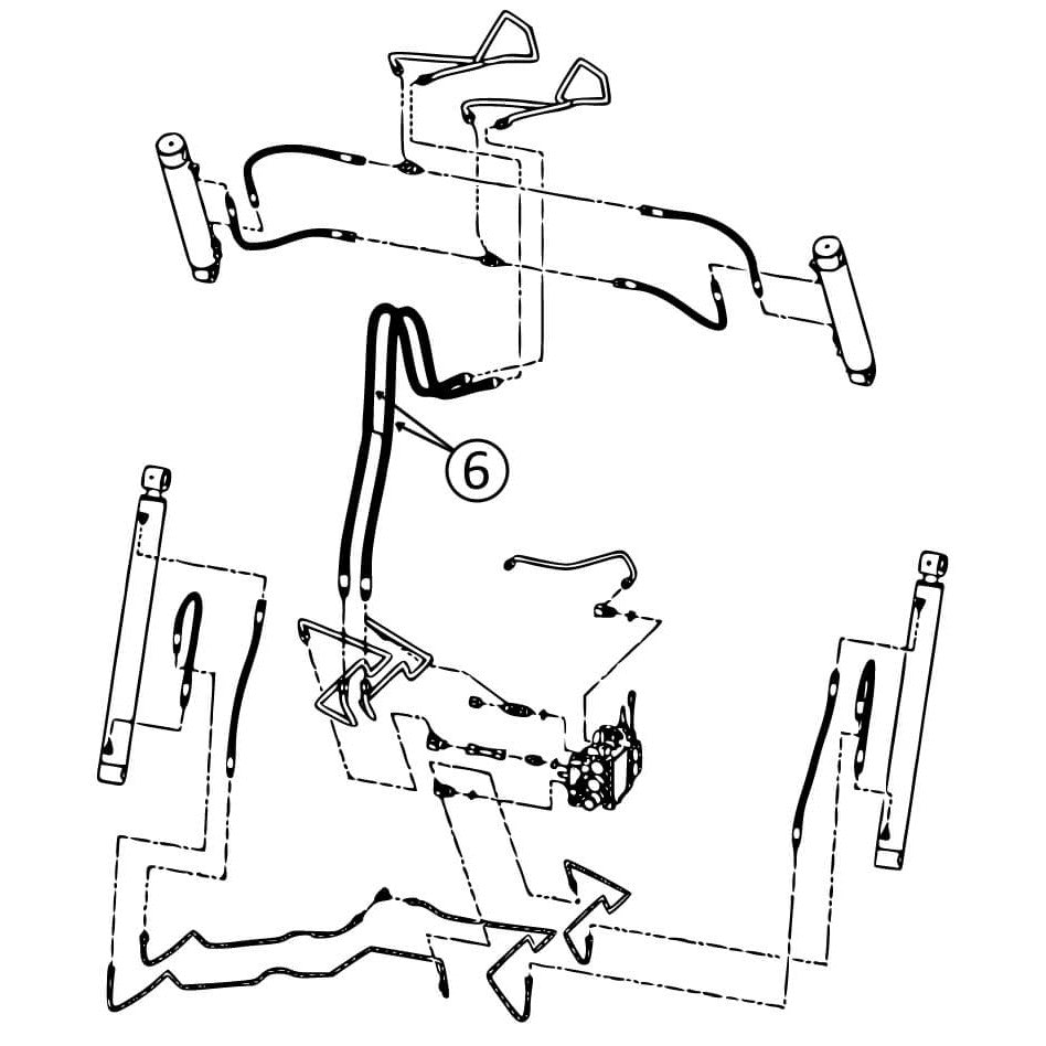 Bobcat 773 Hydraulic Hose for Loader Tilt Cylinders - Replacement Part S/N Group 2 #6 - Compatible with Skid Steer Loaders, Excavators & Construction Equipment