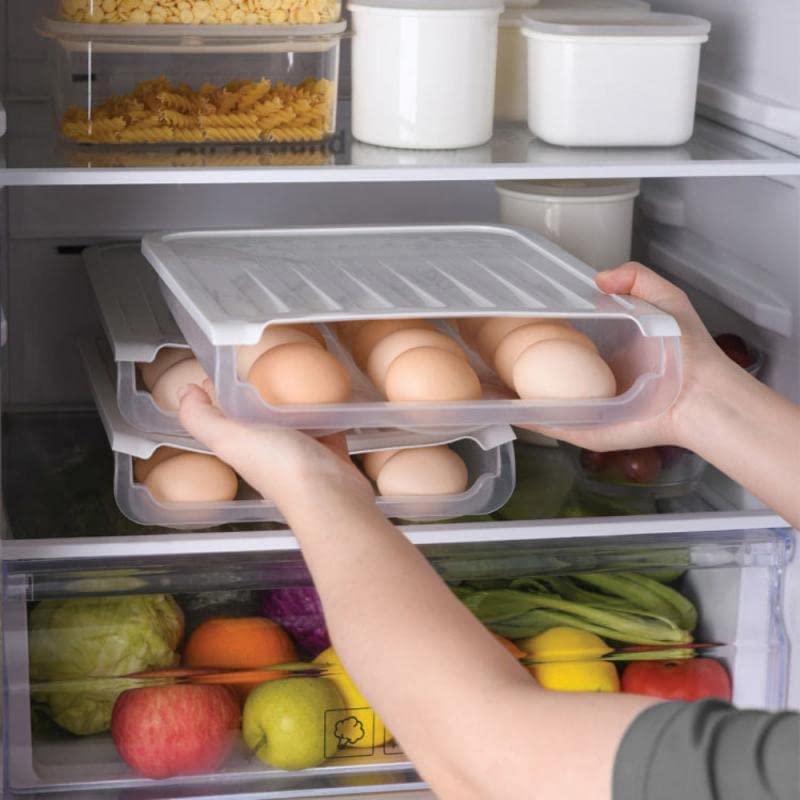 Homeappy 18-Count Large Capacity Egg Storage Box - Transparent Plastic Egg Holder for Refrigerator, Stackable Fridge Egg Container - Perfect for Kitchen Organization & Fresh Egg Storage