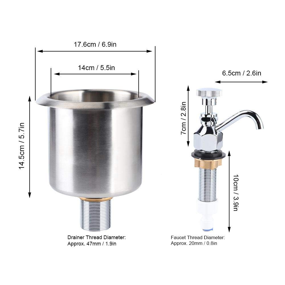 Premium Stainless Steel Coffee Shop Faucet - Commercial Bar Counter Sink Set with Brass Fittings for Kitchen & Washing Equipment | Ideal for Cafes, Restaurants, and Coffee Bars