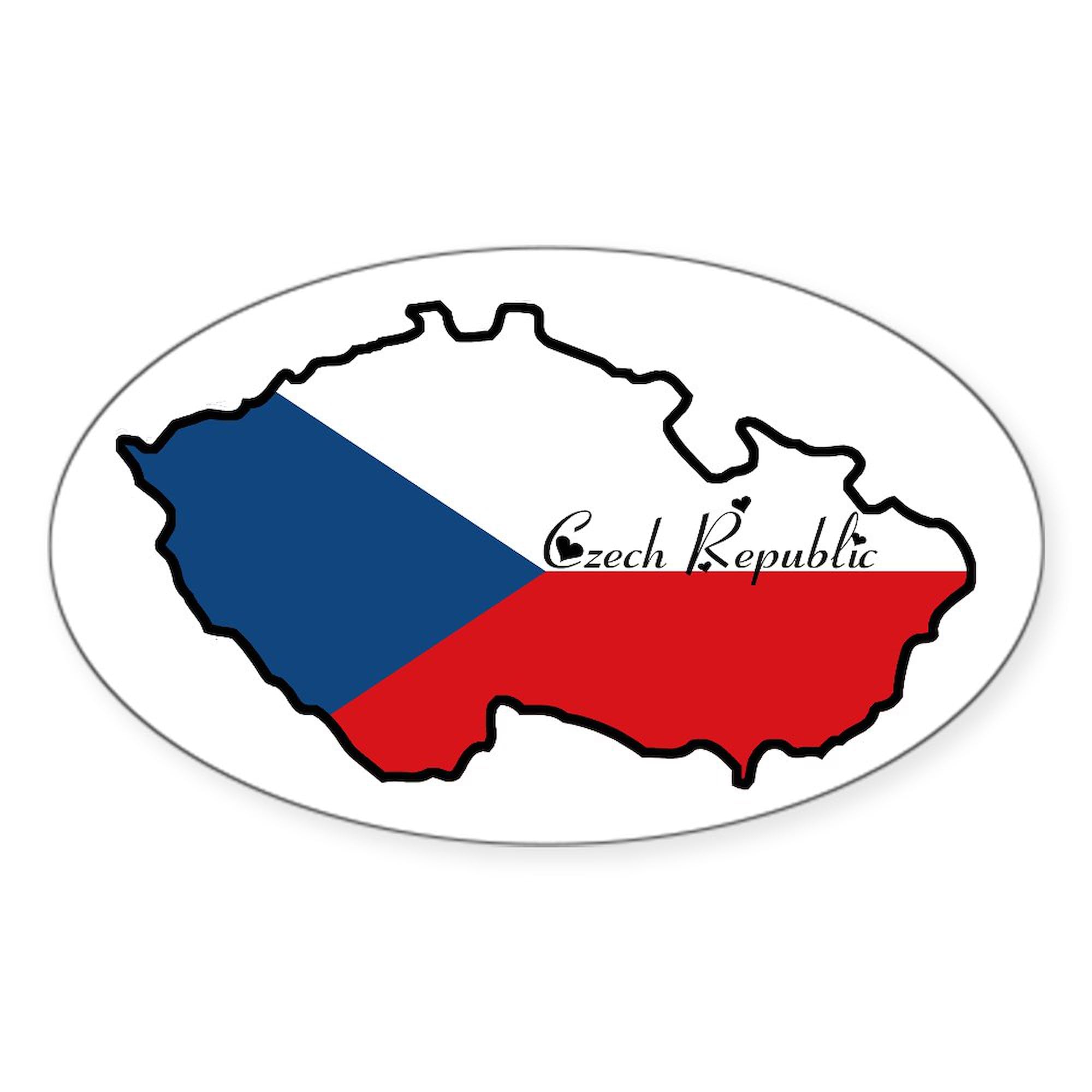 Cool Czech Republic Oval Car Bumper Sticker - Waterproof Vinyl Decal for Cars, Laptops, Water Bottles | Travel & National Pride Accessories
