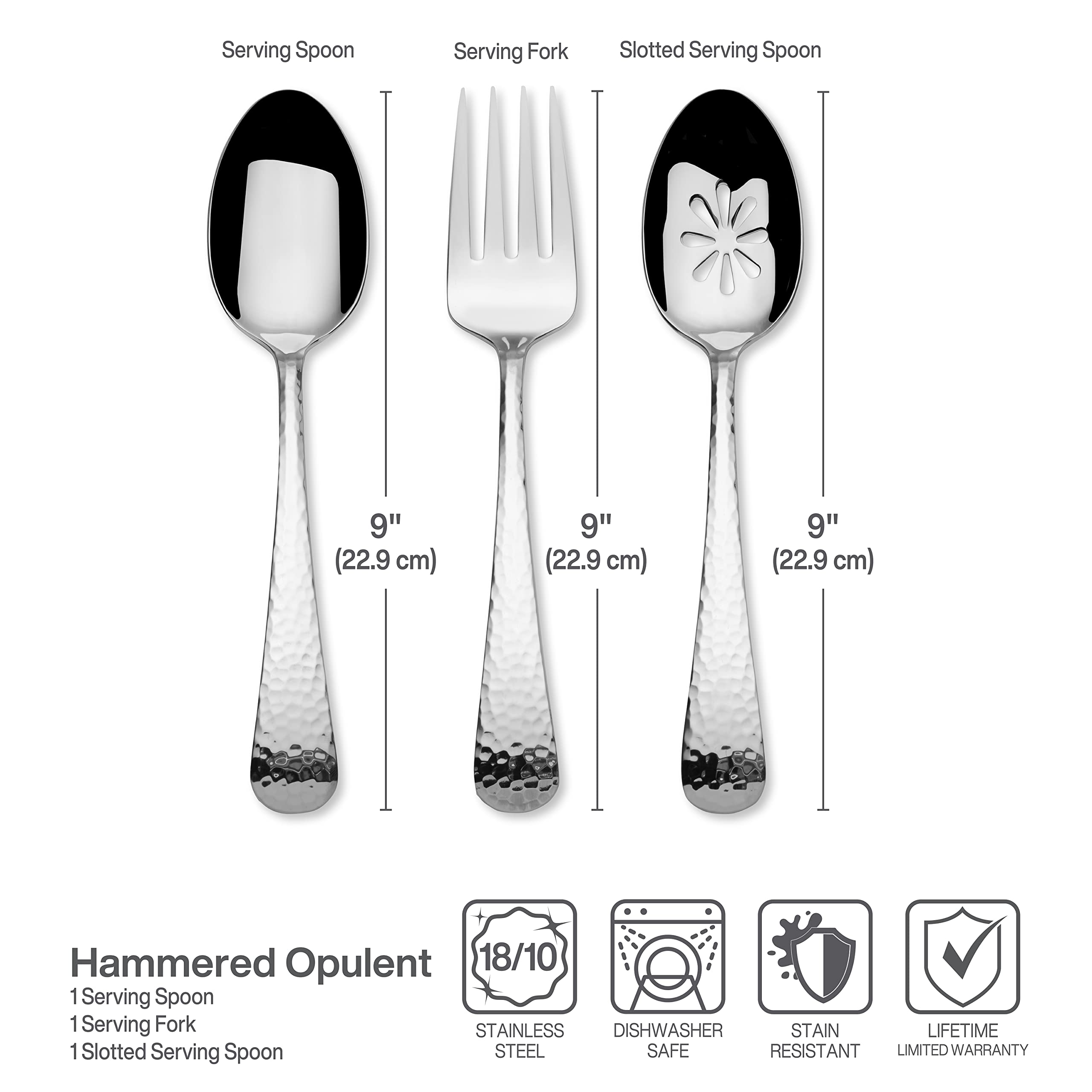 Premium Mikasa Opulent Mirror 75-Piece Flatware Set for 12 - 18/10 Stainless Steel Silverware with Serving Utensils - Elegant Dining Set for Formal Dinners, Weddings & Holiday Entertaining