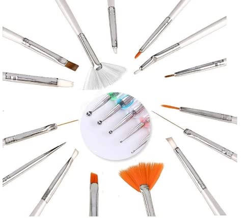 Premium 20-Piece Nail Art Brush Set - Professional Dotting Tools, Acrylic Nail Design Pens & Polish Brushes for Salon-Quality Manicures - Perfect for DIY Nail Art, Gel Polish Application & Creative Nail Designs