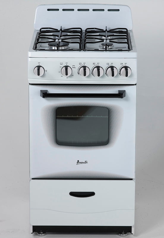 Avanti GR2011CW 20-Inch Gas Range with 4 Sealed Burners - Compact Freestanding Stove for Small Kitchens, Apartments & RVs - Ideal for Cooking, Baking & Meal Prep