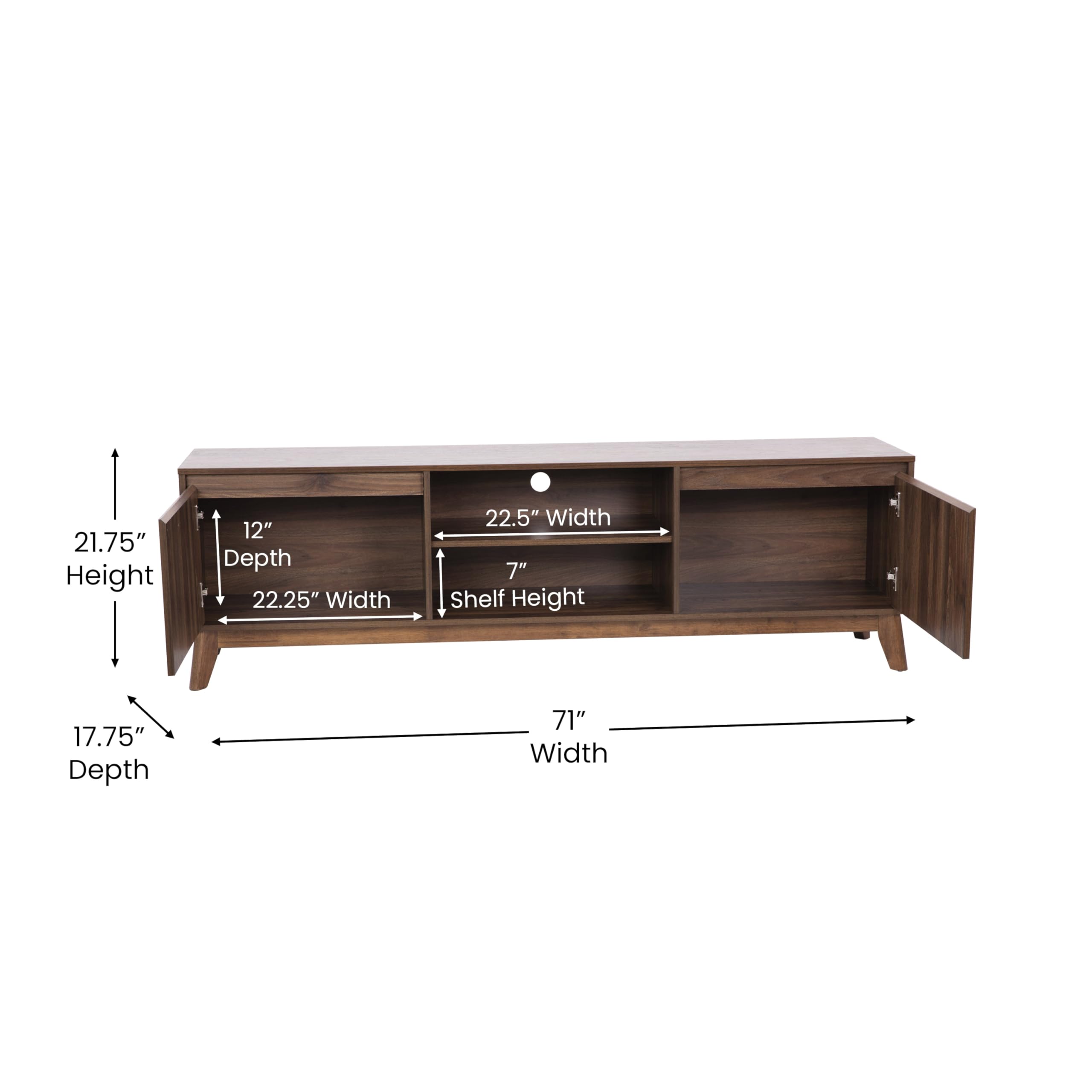 Mid-Century Modern TV Stand for 65+ Inch TVs - 70