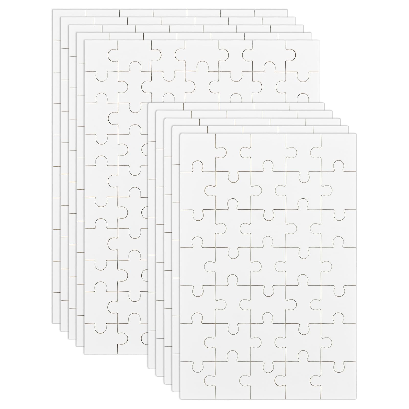 Bekecidi 10-Piece Sublimation Puzzle Blanks - DIY Paintable & Customizable Puzzle Kit for Adults & Kids (2 Sizes) - Perfect for Crafting, Gift Making & Family Game Night