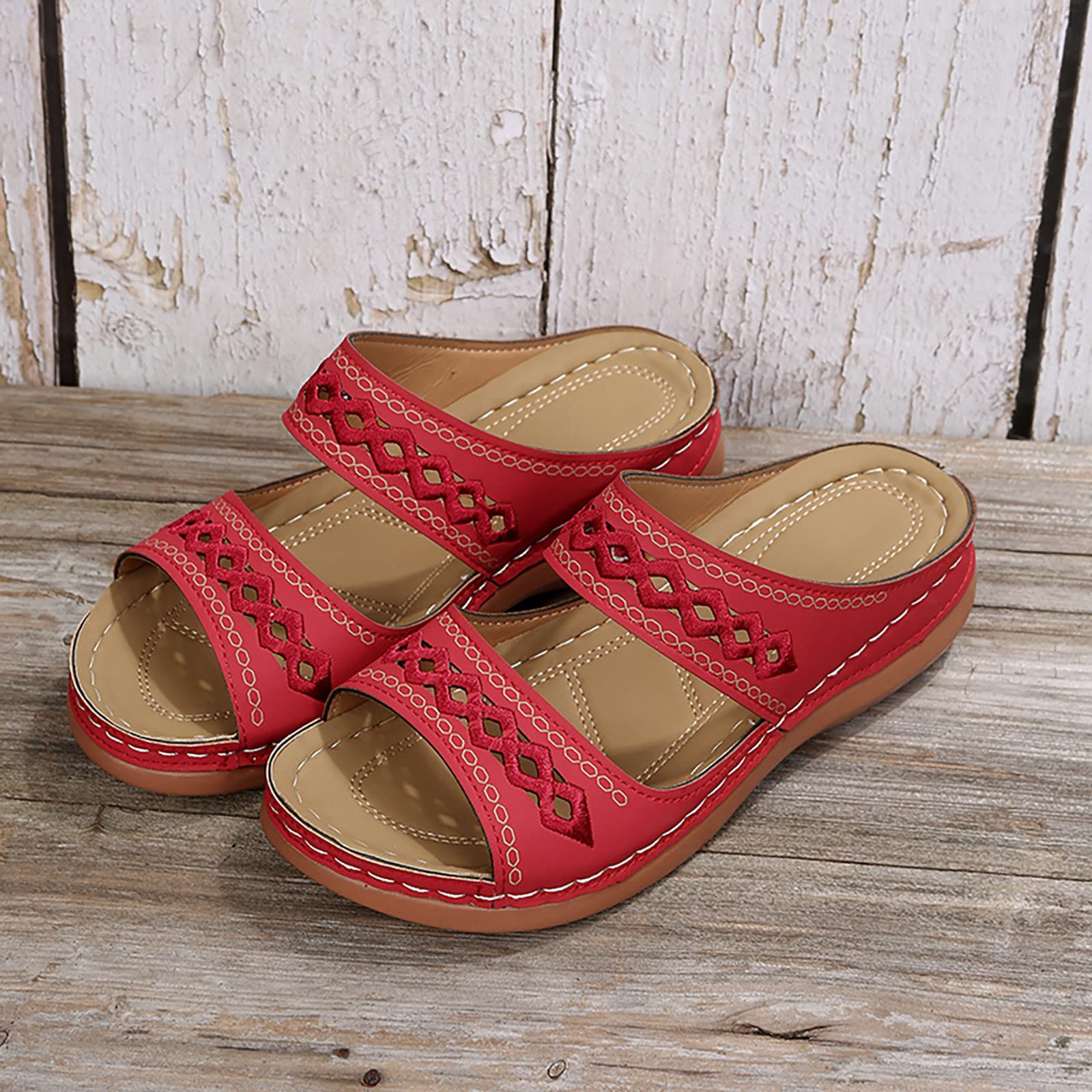 Women's Leather Espadrille Mules Sandals - Open Toe Platform Wedge Heel Slippers for Beach, Holiday & Casual Wear | White Summer Clogs with Half Heel for Women