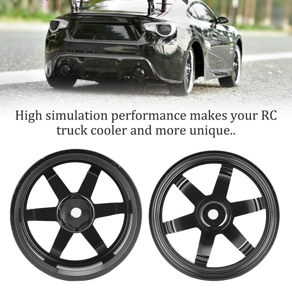 1/10 RC Car Wheel Rim - Black Five Spoke Durable Alloy Rims for RC Drift Cars | Easy Installation | Perfect for Off-Road Racing & Drifting Performance