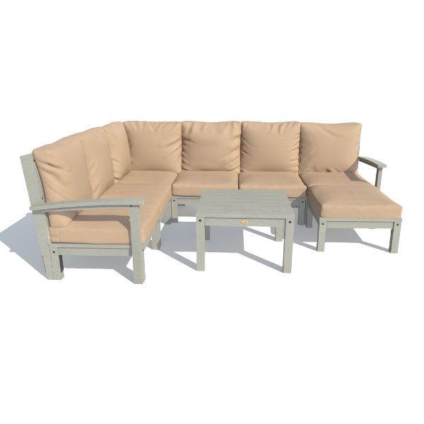 Luxury 8-Piece Deep Seating Sectional Sofa Set with Ottoman & Side Table - Customizable Modern Living Room Furniture for Family Gatherings & Entertaining Guests