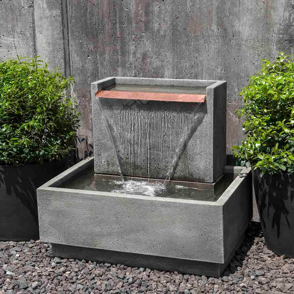 Campania International Falling Water Fountain II - Outdoor Garden Waterfall Feature for Patio, Yard, and Landscape Decor | Relaxing Water Sounds for Backyard Oasis