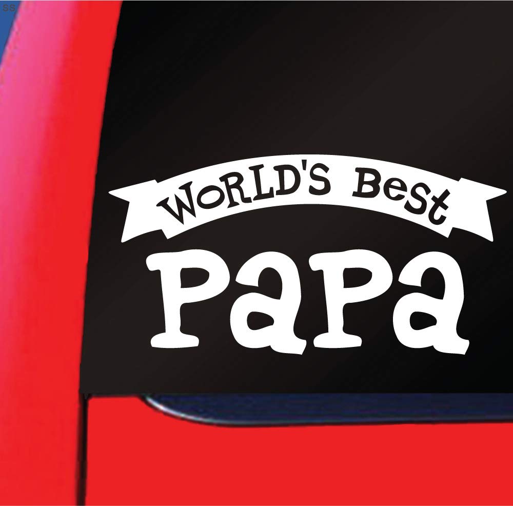 World's Best Dad Decal - Vinyl Car & Truck Window Sticker for Father's Day Gifts - Perfect for Father's Day, Birthday, Christmas & Everyday Appreciation