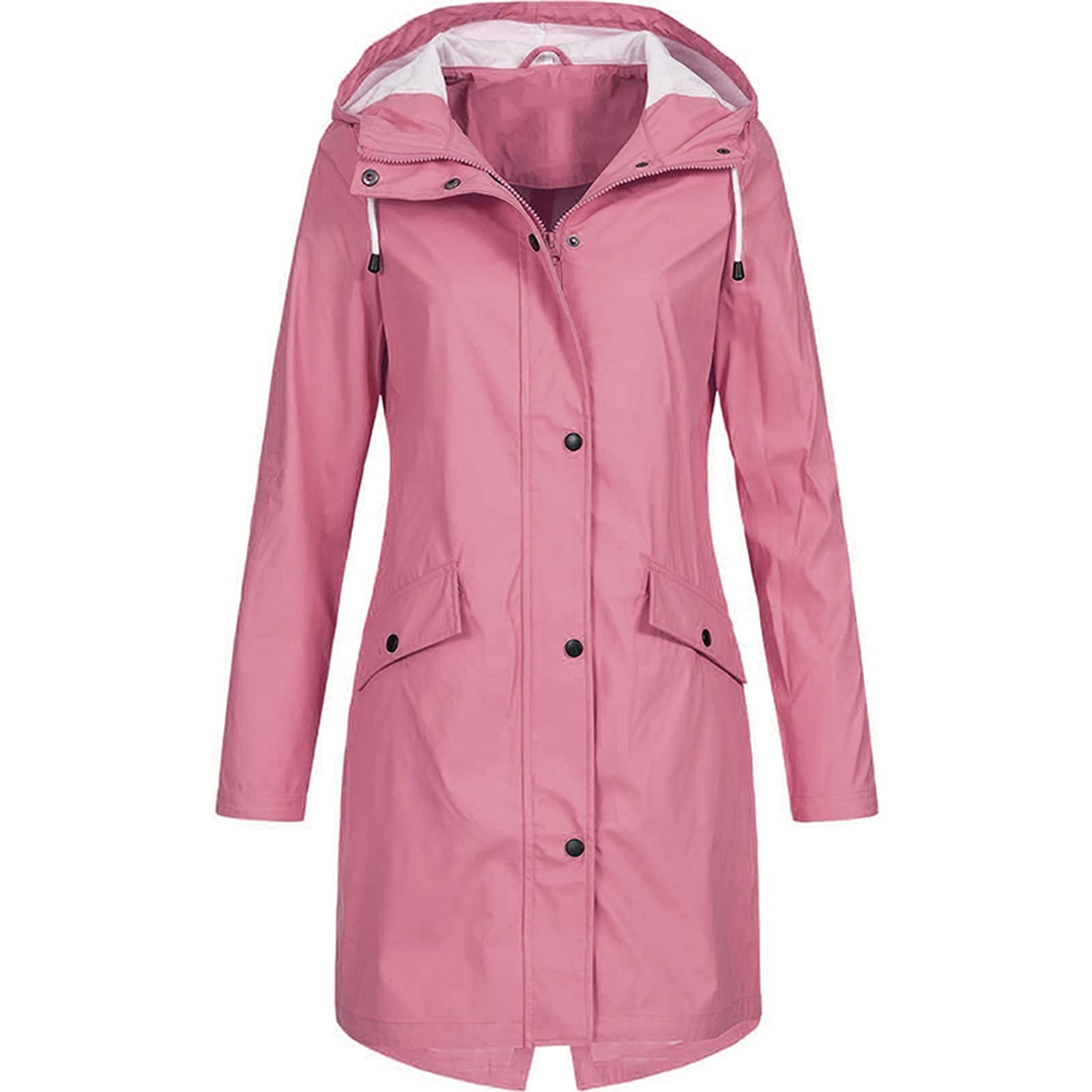 Women's Waterproof Windbreaker Jacket - Lightweight Windproof Raincoat with Hood for Outdoor Travel & Hiking - Plus Size Rainwear for All-Weather Protection
