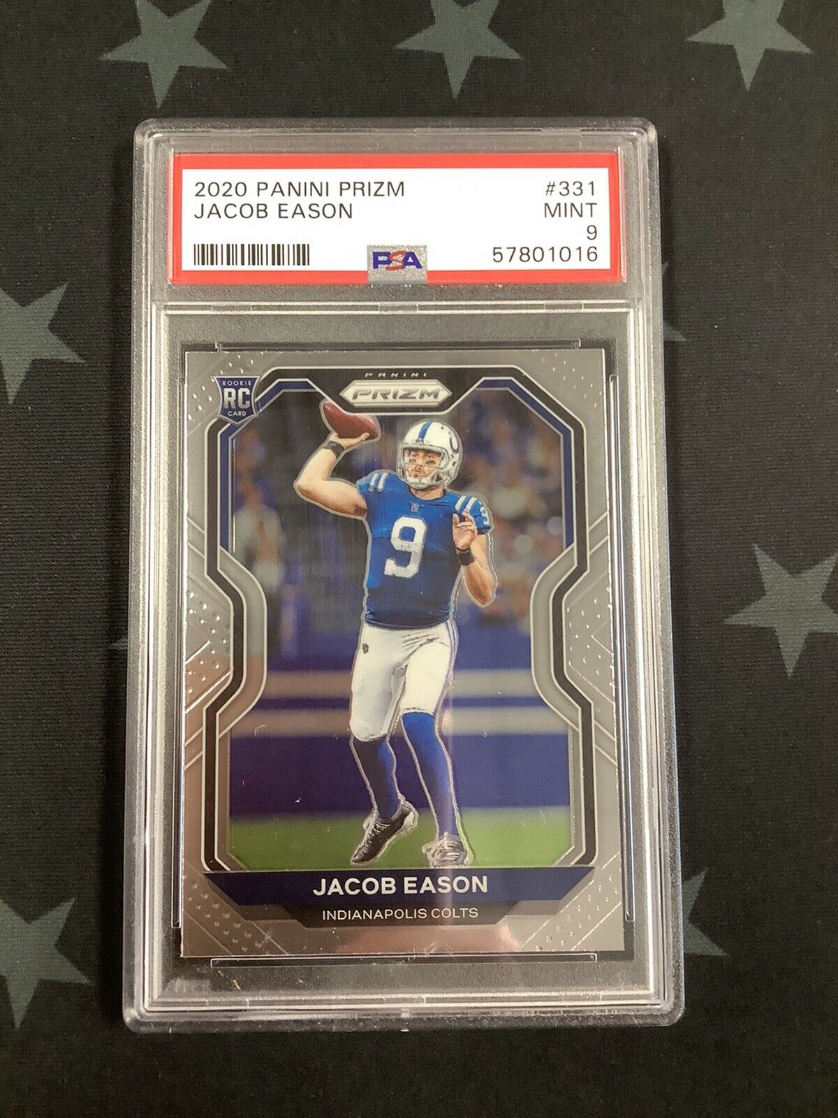 2020 Panini Prizm Jacob Eason #331 PSA Mint 9 Football Card - Rare Collectible for Sports Fans & Trading Card Enthusiasts | Perfect for Display, Investment, or Gift Giving