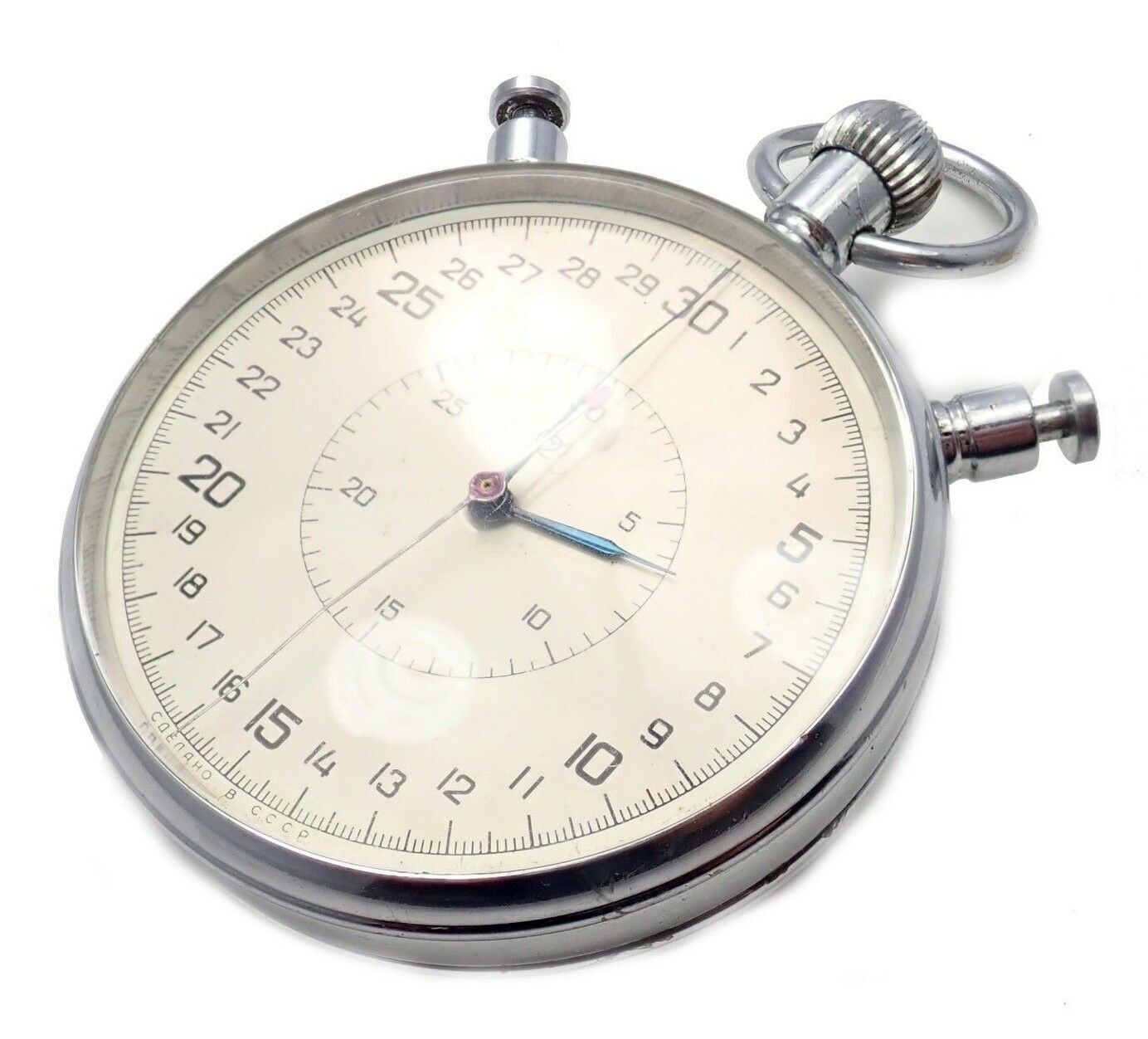 Vintage Slava USSR Soviet Mechanical Stopwatch - 20 Jewels, 1970s Retro Collector's Item | Perfect for Sports Timing, Historical Collections & Soviet Memorabilia
