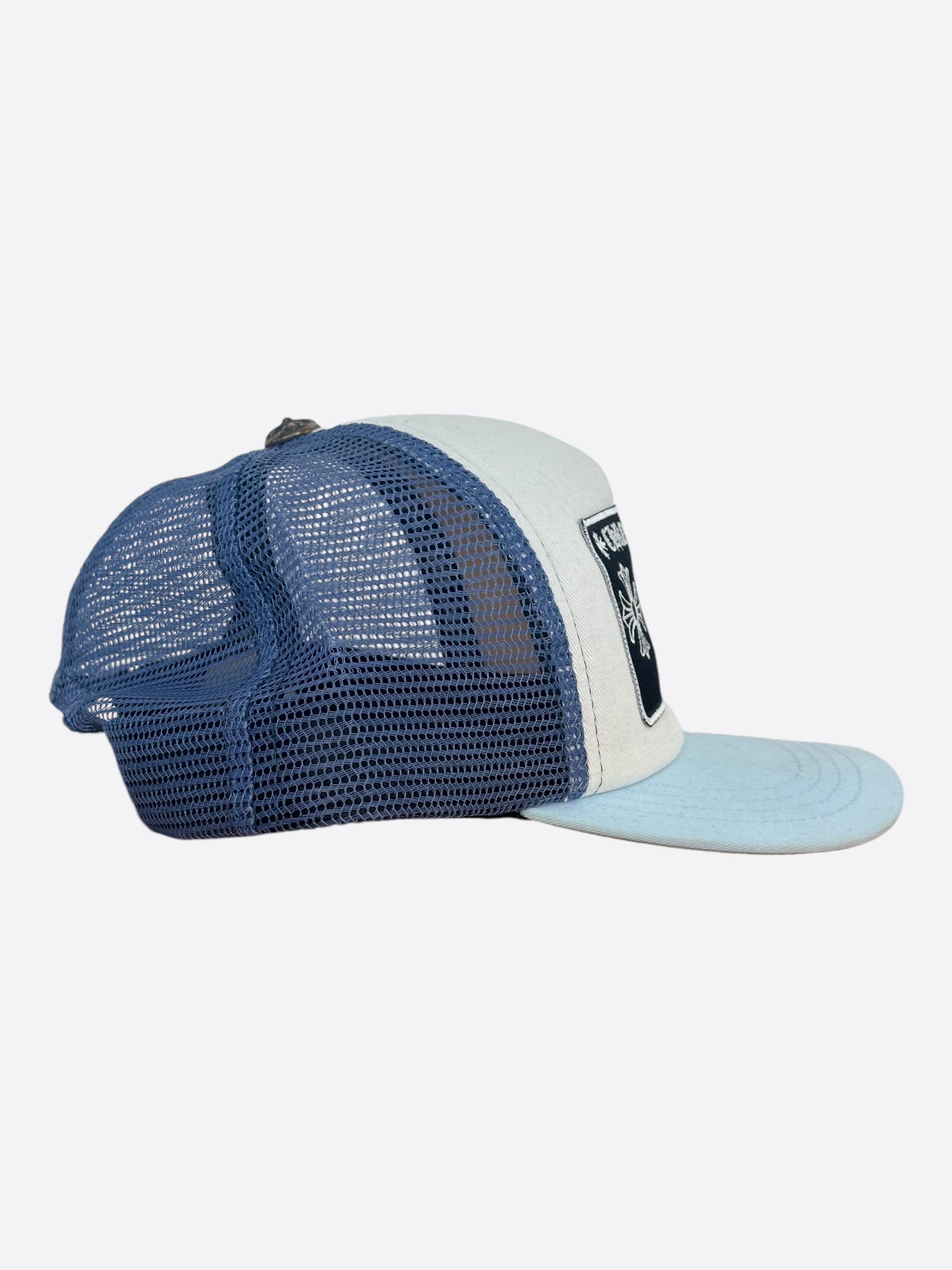 Chrome Hearts Blue & White Miami Exclusive Trucker Hat - Stylish Unisex Baseball Cap for Men & Women - Perfect for Beach, Music Festivals & Streetwear Fashion