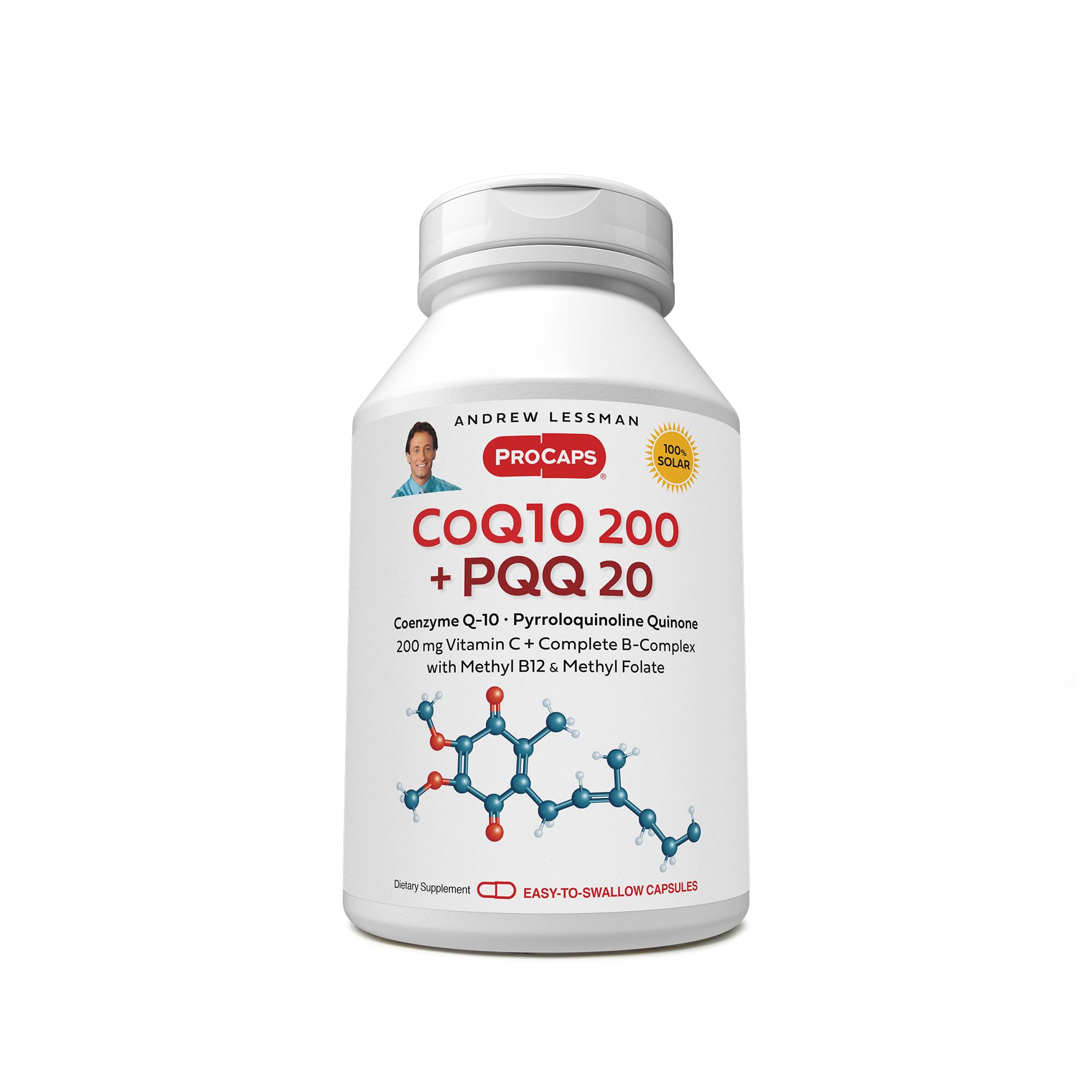 ANDREW LESSMAN Coenzyme Q-10 200mg Plus PQQ 20mg - 120 Capsules - Supports Heart, Brain & Cellular Energy - Antioxidant Supplement for Heart Health, Cognitive Function & Metabolism Boost - Perfect for Active Adults & Seniors Seeking Natural Energy Support