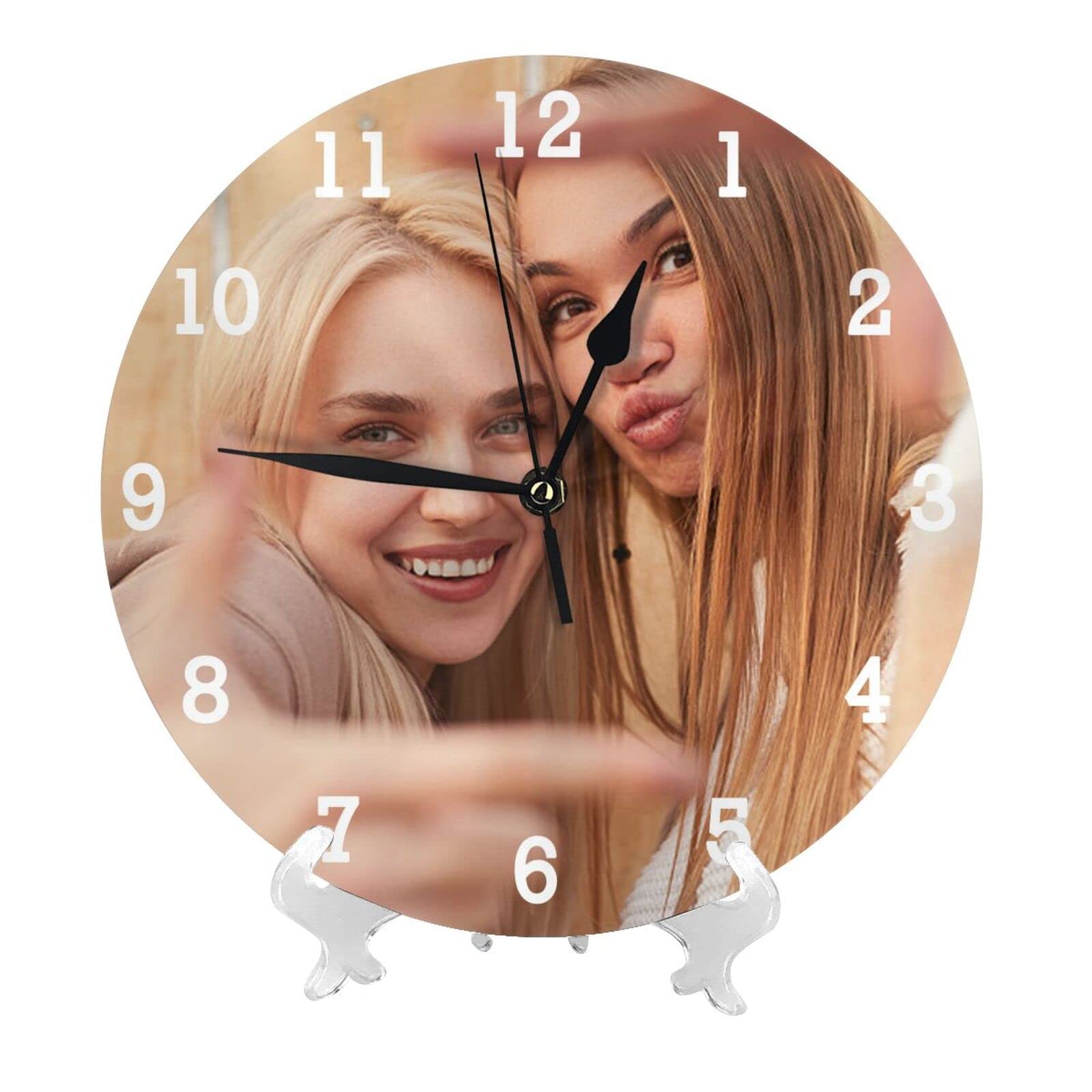 Custom Photo Wall Clock - Personalized Picture Clock for Living Room, Bedroom, Kitchen | Unique Wedding, Anniversary Gift for Couples | Farmhouse & Home Decor | Perfect for Housewarming, Birthday Presents