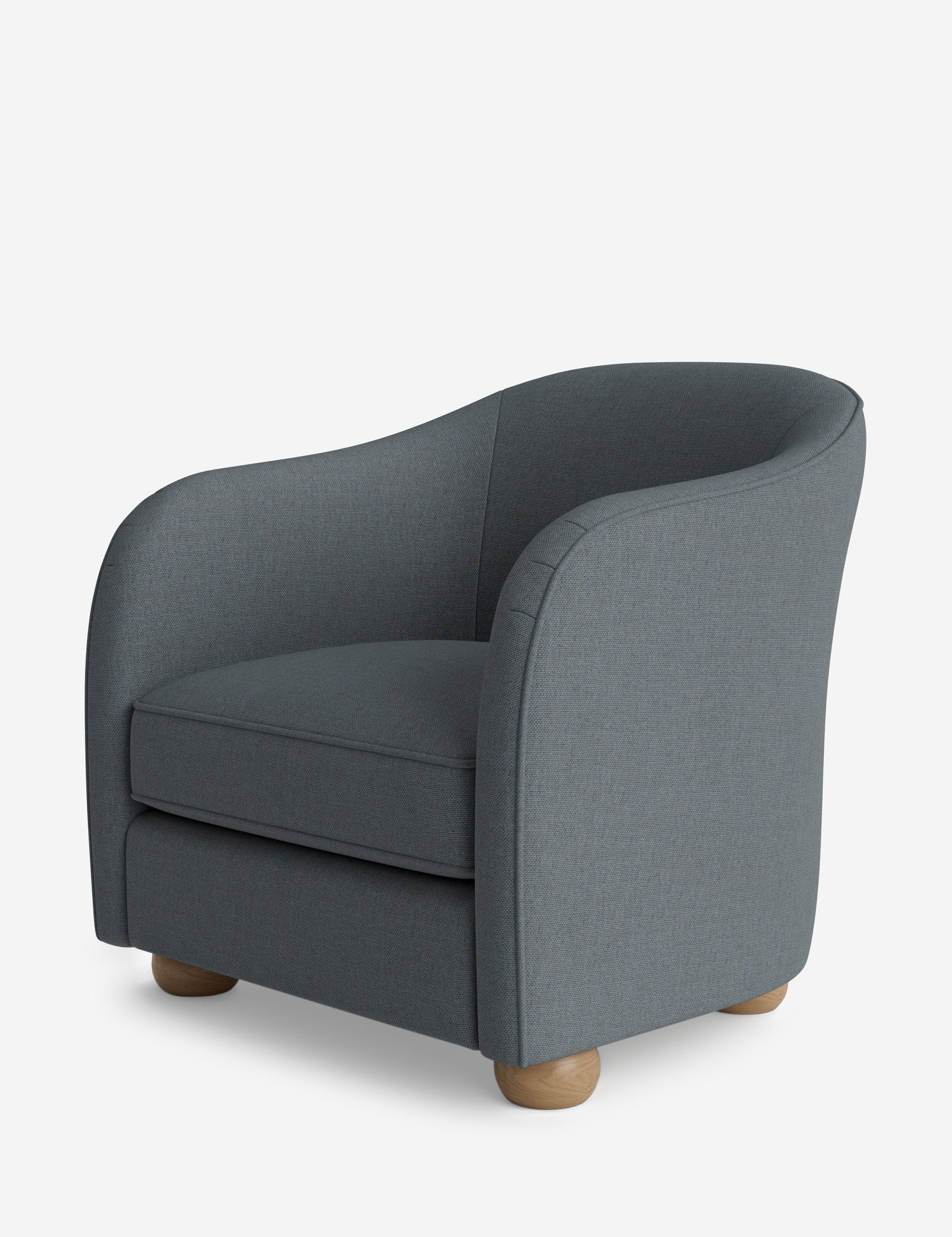Faro Accent Chair by DISC Interiors - Modern Mid-Century Lounge Chair for Living Room, Bedroom & Office - Stylish Comfortable Seating with Wooden Legs