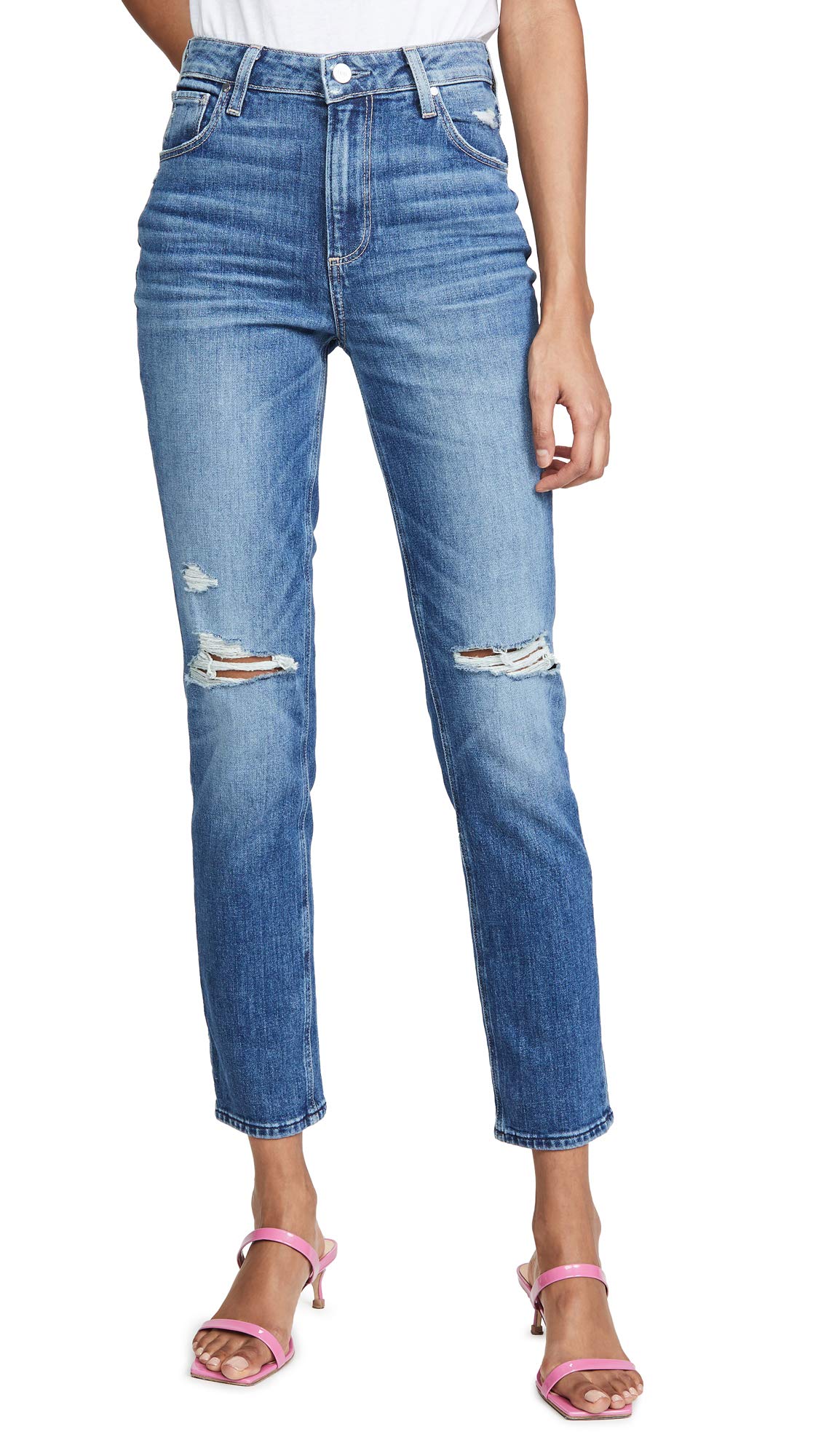 PAIGE Women's Sarah Slim Fit Jeans - High Waist Stretch Denim Pants for Everyday Comfort | Perfect for Work, Casual Outings & Date Nights