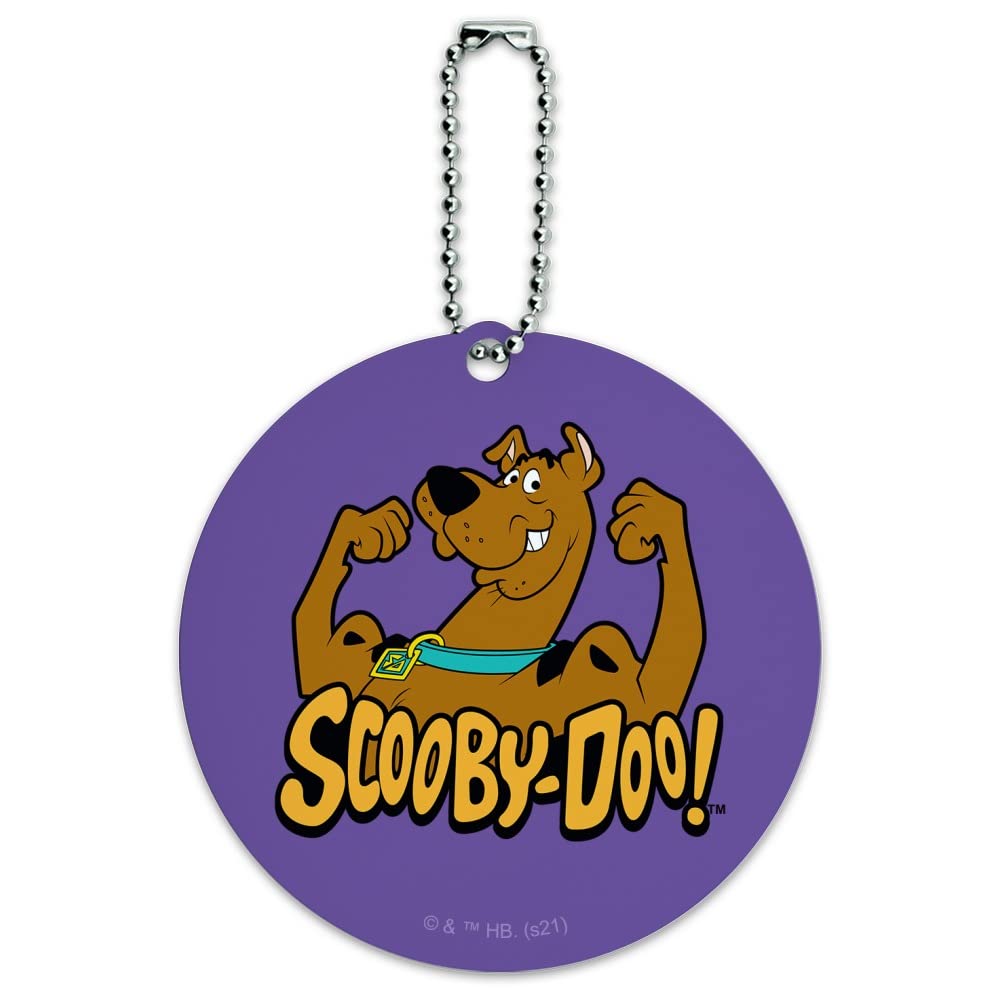 Scooby-Doo Flexible Round Luggage ID Tag - Durable Suitcase & Carry-On Baggage Identifier for Travel Accessories - Perfect for Kids' Backpacks, School Bags, and Vacation Trips