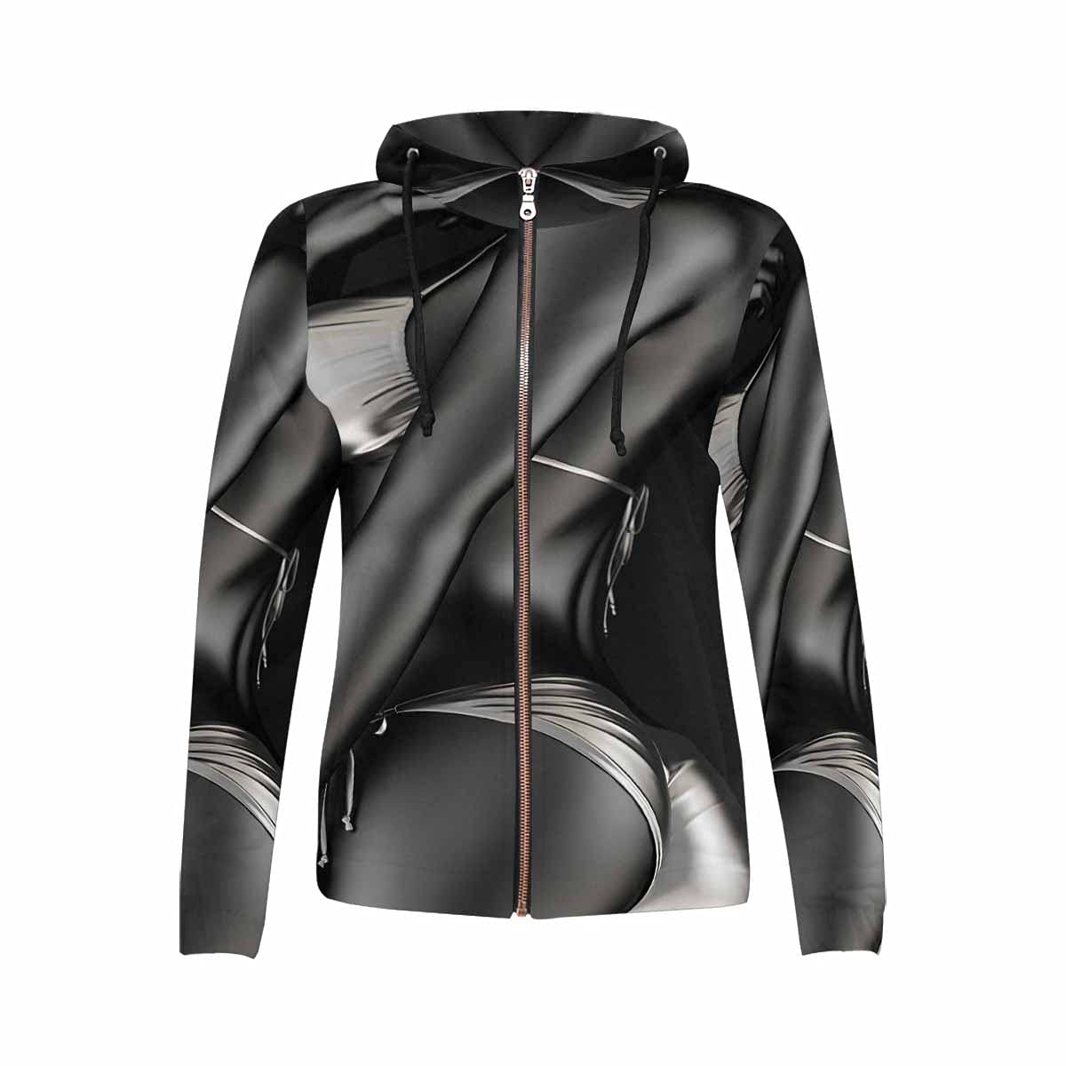 InterestPrint Women's Full Zip Hoodie with Pocket - Long Sleeve Wolf Howling at Moon Sweatshirt | Cozy Winter Outerwear & Casual Streetwear Fashion