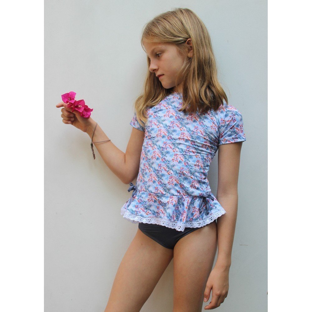 Azul Southern Charm Rashguard Bikini Top - UPF 50+ Sun Protection, Quick Dry Swimwear for Women - Perfect for Surfing, Beach Vacations & Poolside Lounging