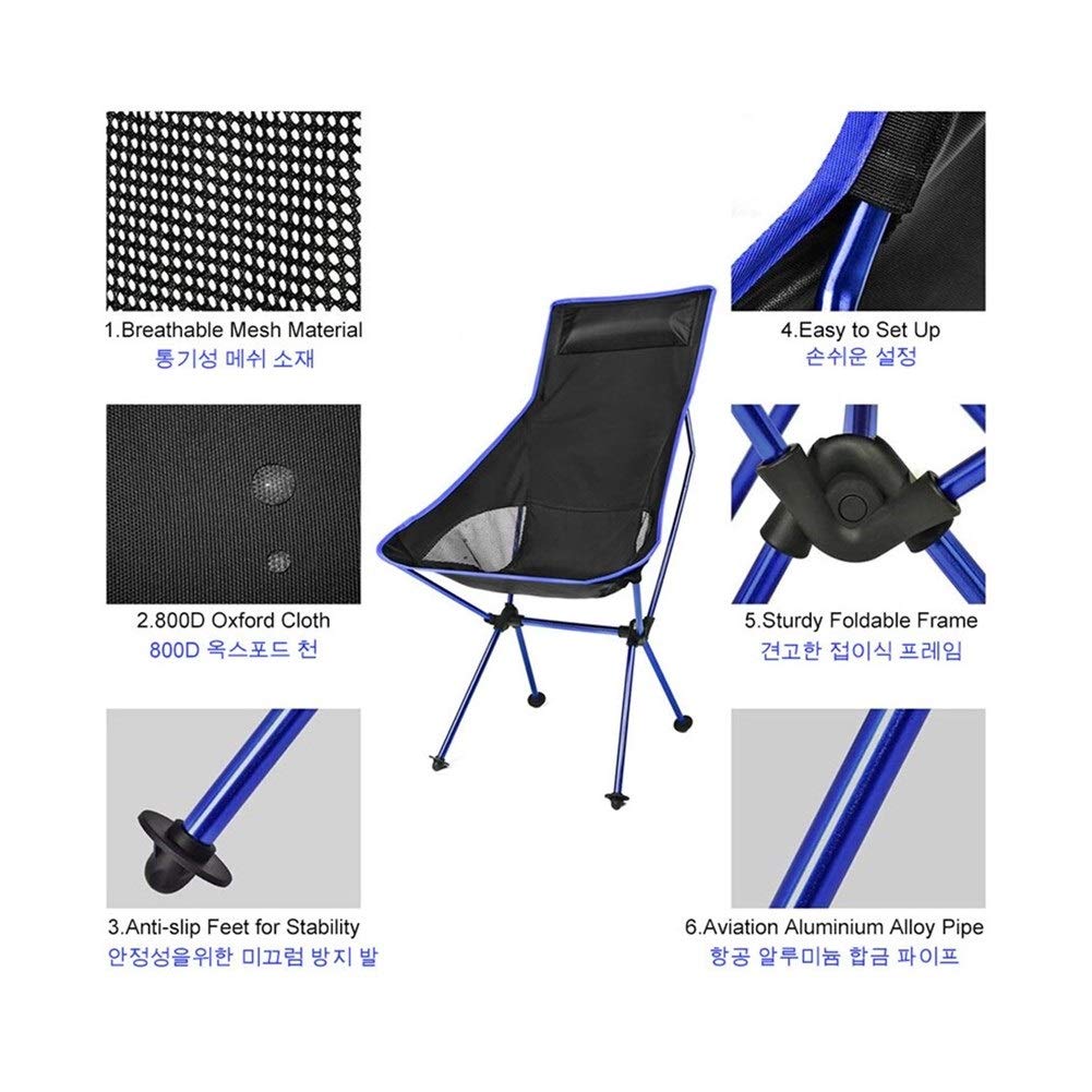 Ultralight Portable Folding Camping Chair - Oxford Cloth Outdoor Chair with Extended Seat for Fishing, Picnic, BBQ & Beach | Perfect for Camping Trips, Backyard Relaxing & Outdoor Adventures (Orange)