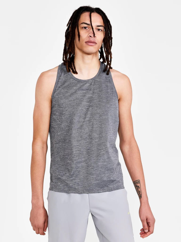 Men's ADV Charge Melange Singlet - Breathable Workout Tank Top for Gym & Running (Black Melange) | Perfect for CrossFit, Training & Summer Sports
