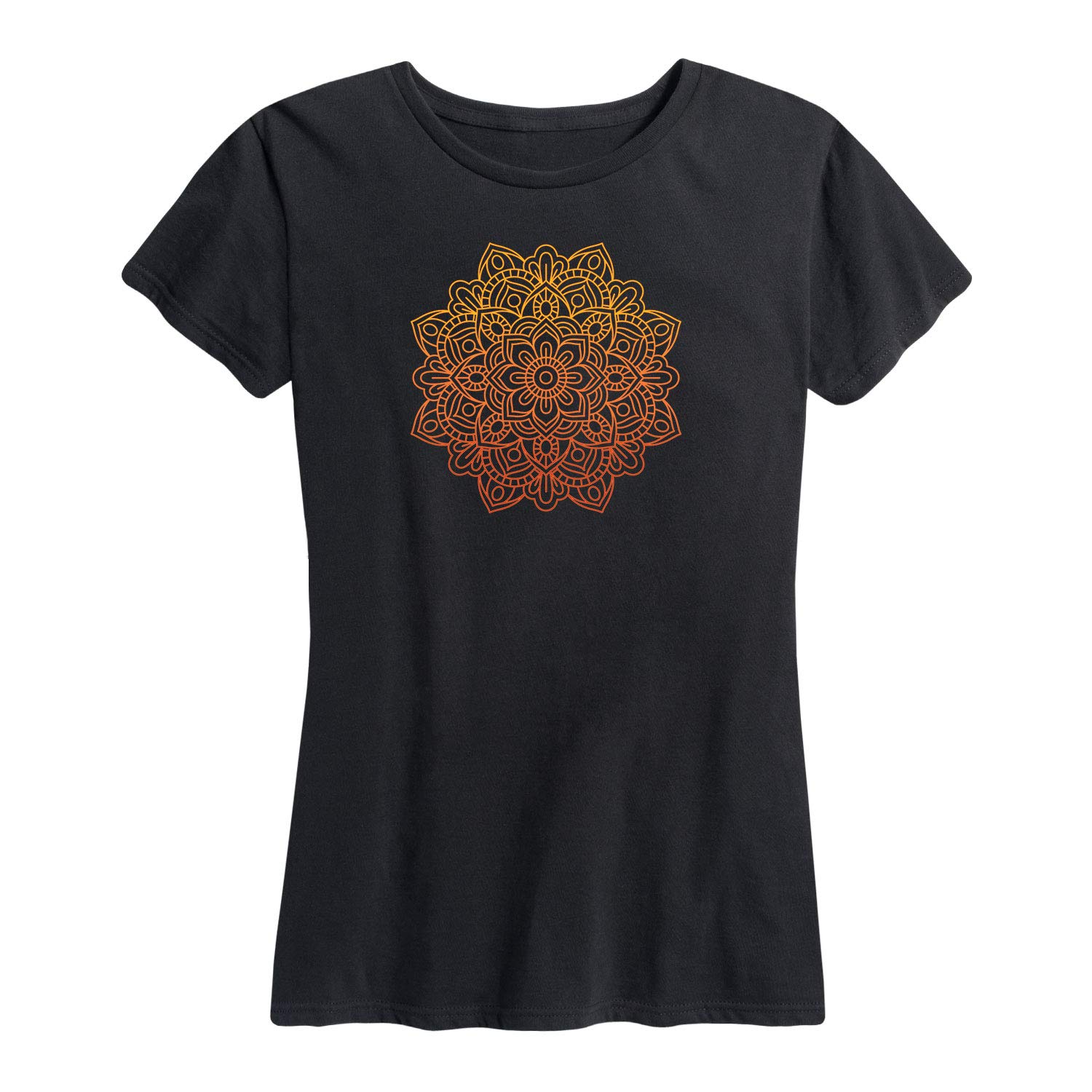 Fire Mandala Women's Short Sleeve Graphic T-Shirt - Boho Yoga Tee for Festivals, Beach & Summer Outfits