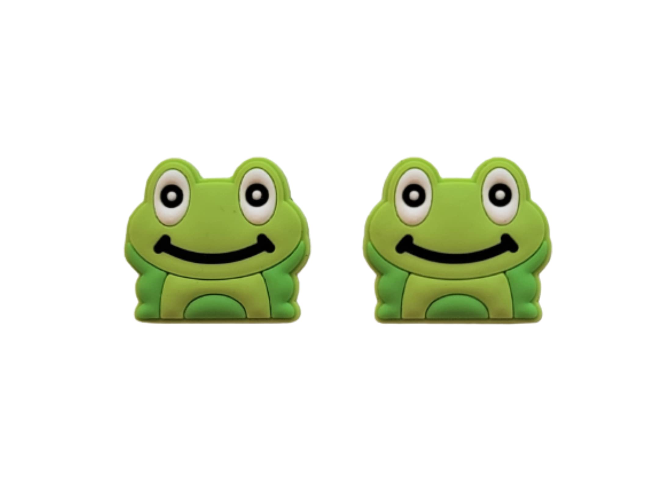 Frog Shoe Charms for Crocs - Set of 2 Cute Smiling Frog Jibbitz - Perfect for Kids & Adults Croc Decorations - Great for Beach, Pool & Summer Outfits