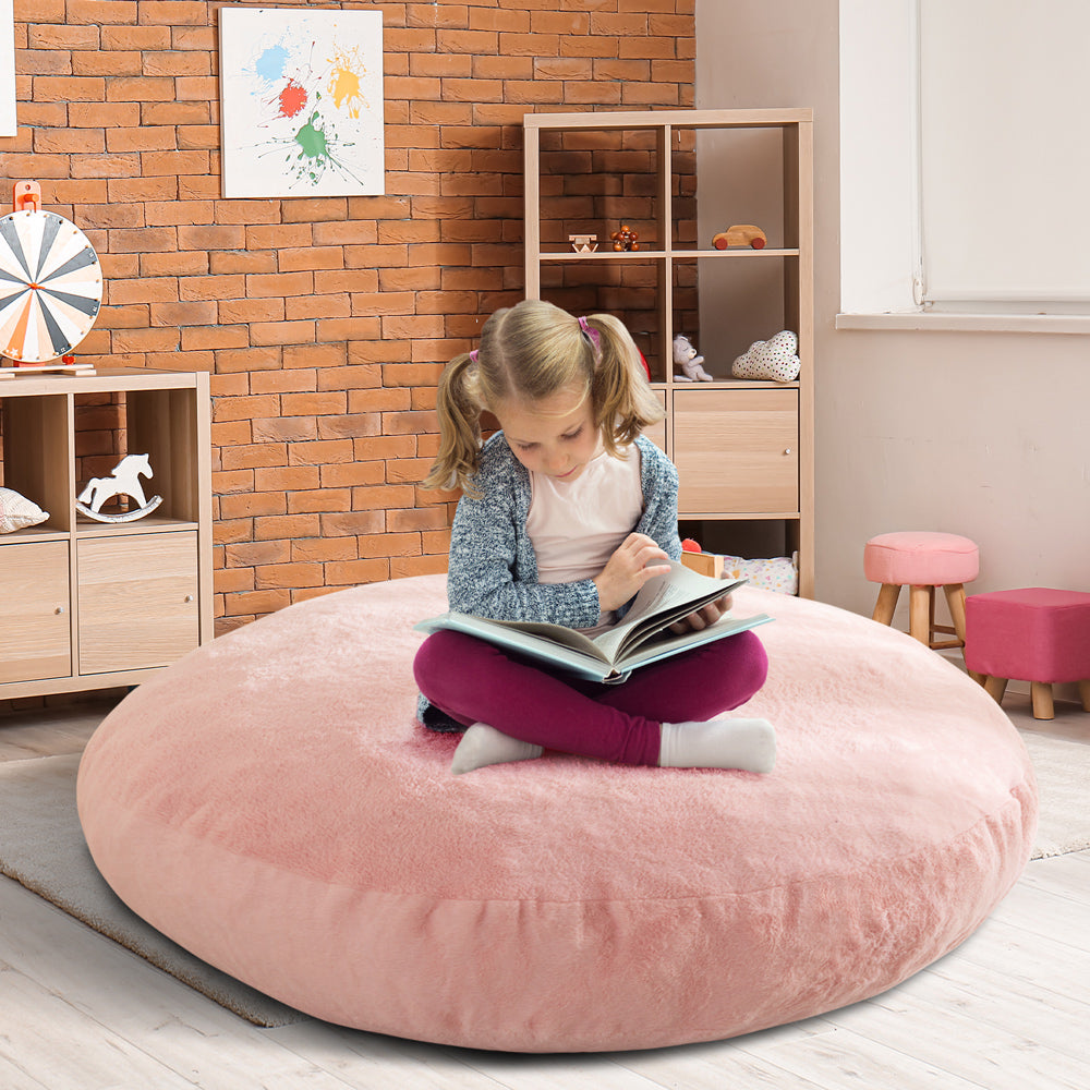 MAXYOYO 2-in-1 Convertible Kids Bean Bag Chair & Floor Bed - Soft Pink Lounge Chair for Boys & Girls - Perfect for Playroom, Bedroom, Reading Nook & Sleepovers