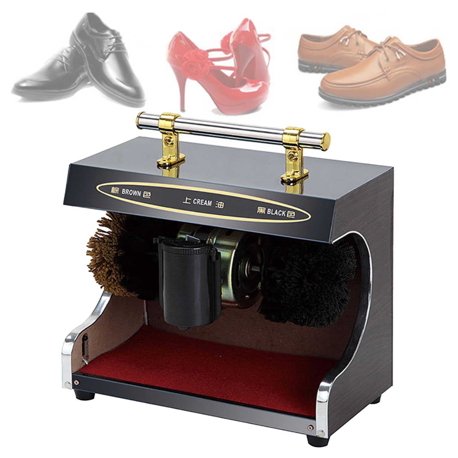 Automatic Electric Shoe Polisher Machine - Household & Commercial Titanium Shoe Shining Device for Leather, Suede & Dress Shoes - Perfect for Home, Office, Hotel & Retail Store Use