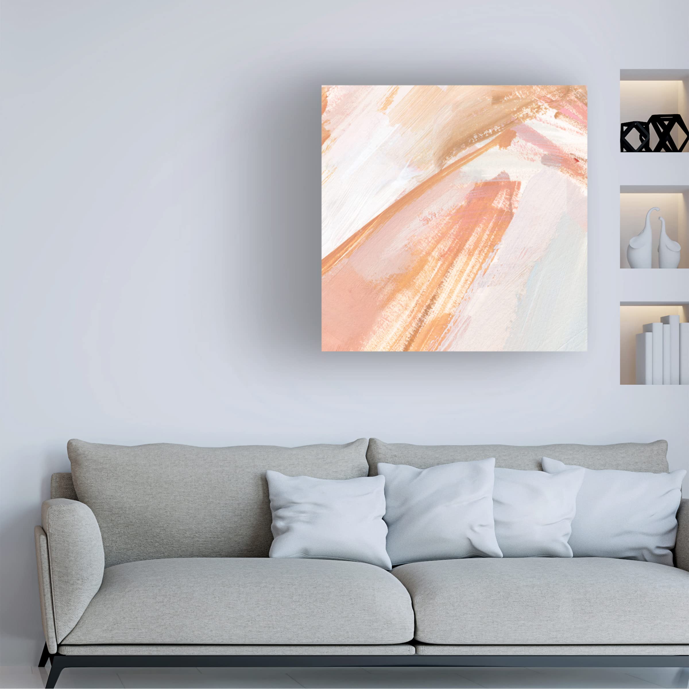 Annie Warren Pink Vanilla III Canvas Wall Art Print - Modern Abstract Floral Painting for Living Room, Bedroom & Office Decor | Trademark Fine Art Collection