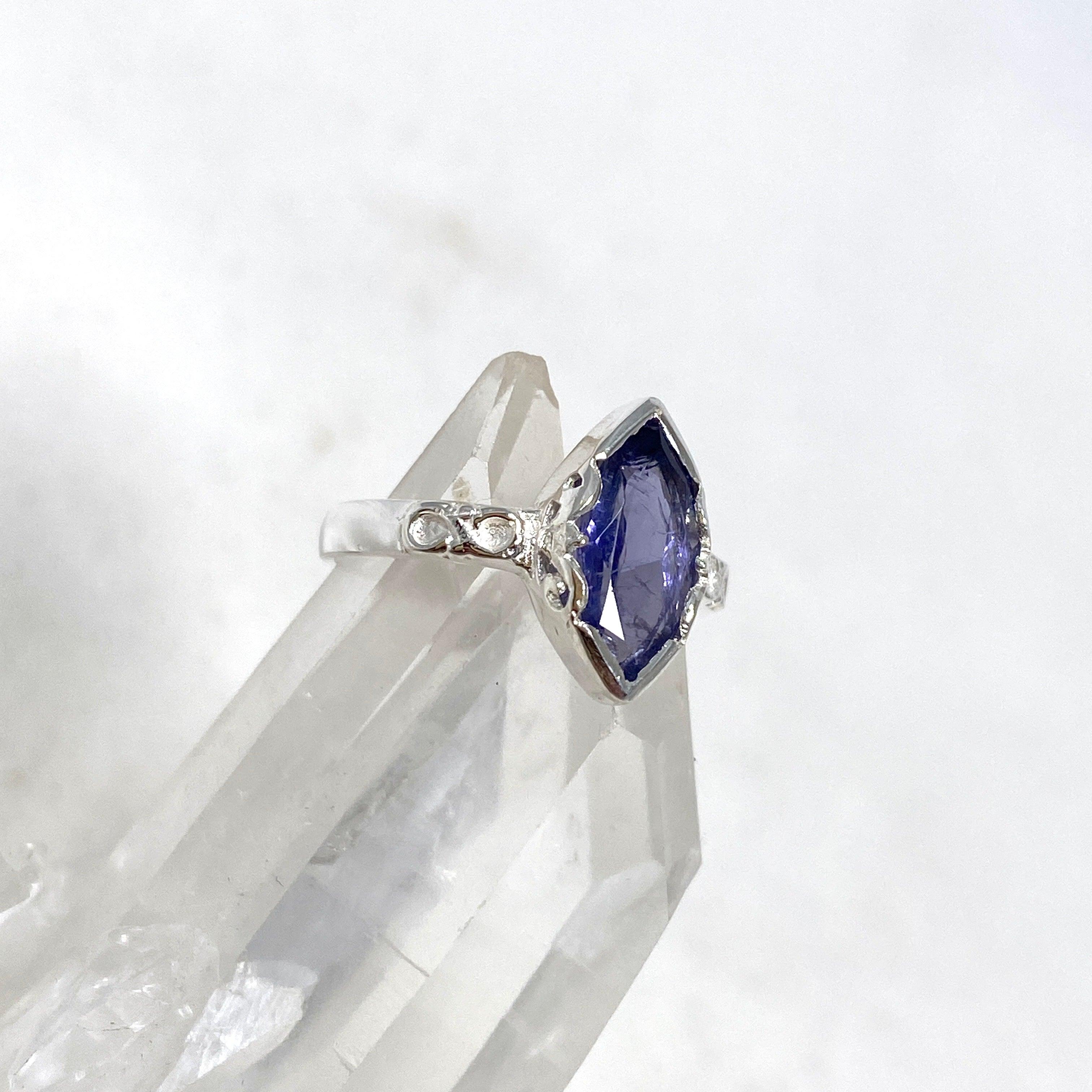 Iolite Faceted Marquise Ring in Decorative Sterling Silver Setting R3726 - Perfect for Engagement, Anniversary & Special Occasion Gifts