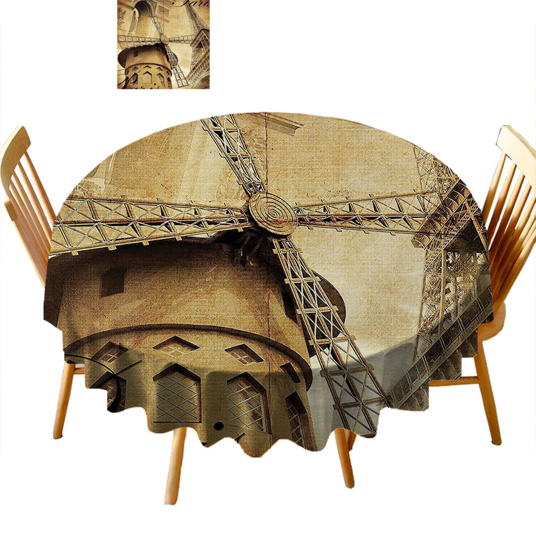 Round Tablecloth 54 Inch - Premium Fabric Dining Table Cover for Home & Restaurants - Perfect for Parties, Weddings, and Everyday Use (B33AL)