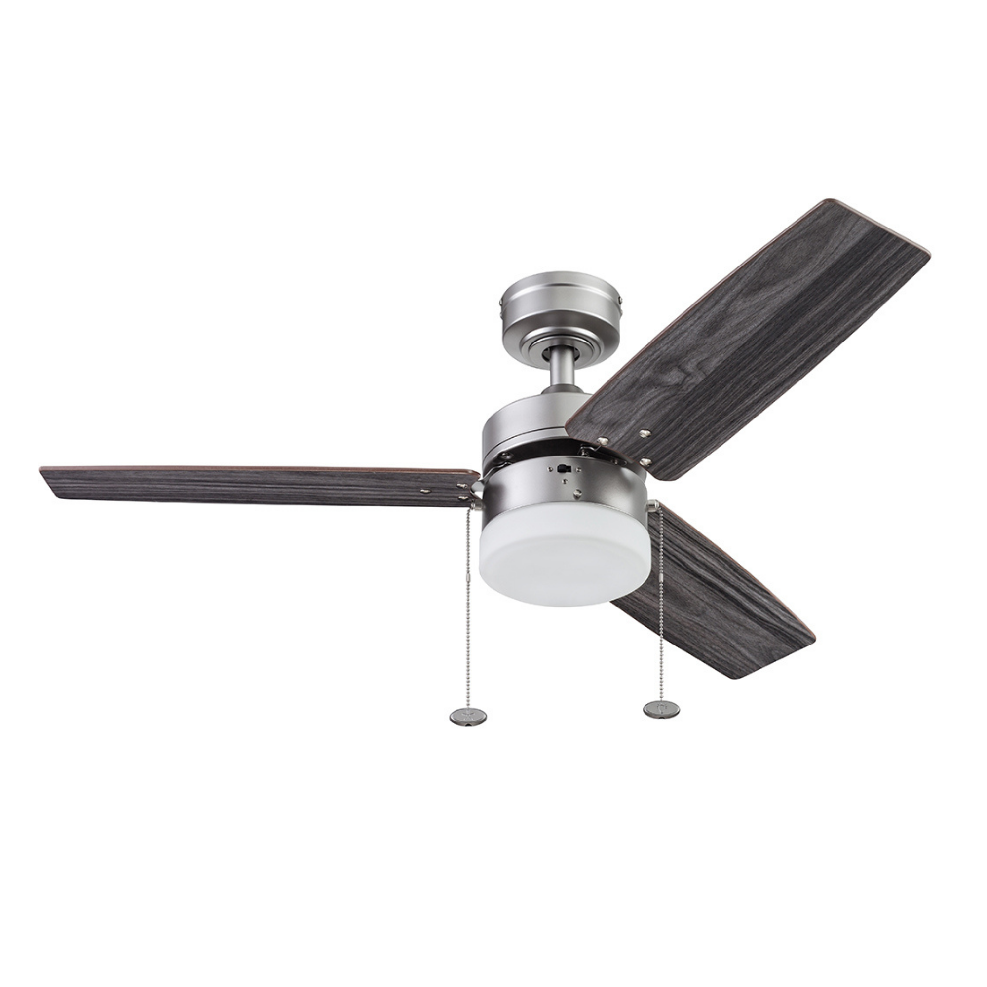42 Inch Reston Pewter Ceiling Fan with Pull Chain - Modern Indoor Cooling Fan for Living Room, Bedroom, and Office