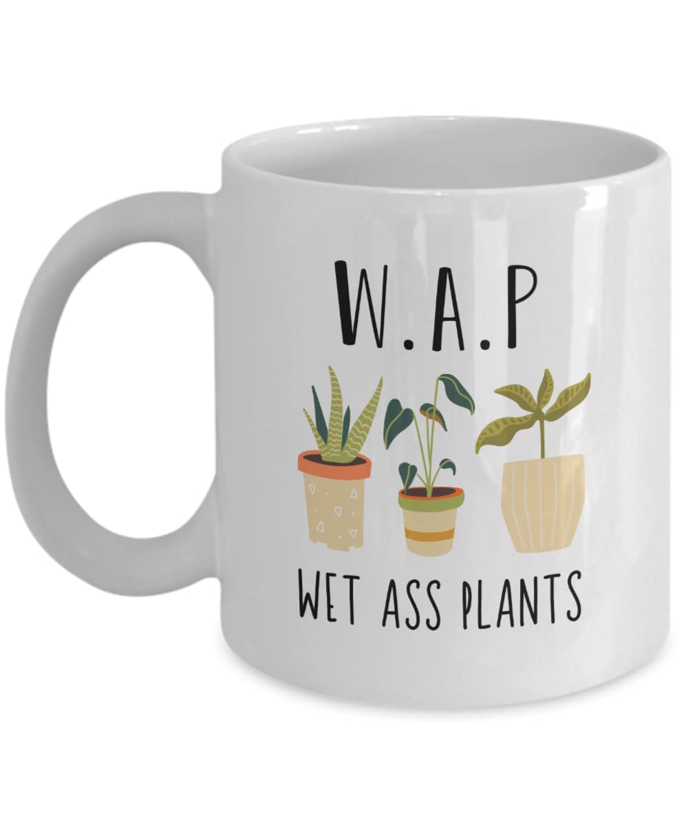 Wet Ass Plants Mug - 11oz White Ceramic Coffee Cup for Plant Lovers, Gardeners & Green Thumbs - Perfect Gift for Plant Collectors & Garden Enthusiasts - Great for Home, Office or Gardening Gifts