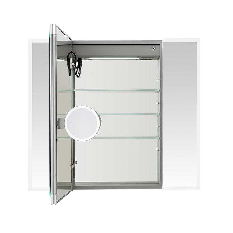 Aquadom Edge Royale 36x32 Inch LED Lighted Triple Door Bathroom Medicine Cabinet - Perfect for Modern Homes & Spa-Like Bathrooms