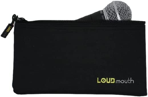 LOUDmouth Zippered Pouch for Handheld Wired Microphones - Durable Mic Storage Bag 9.25