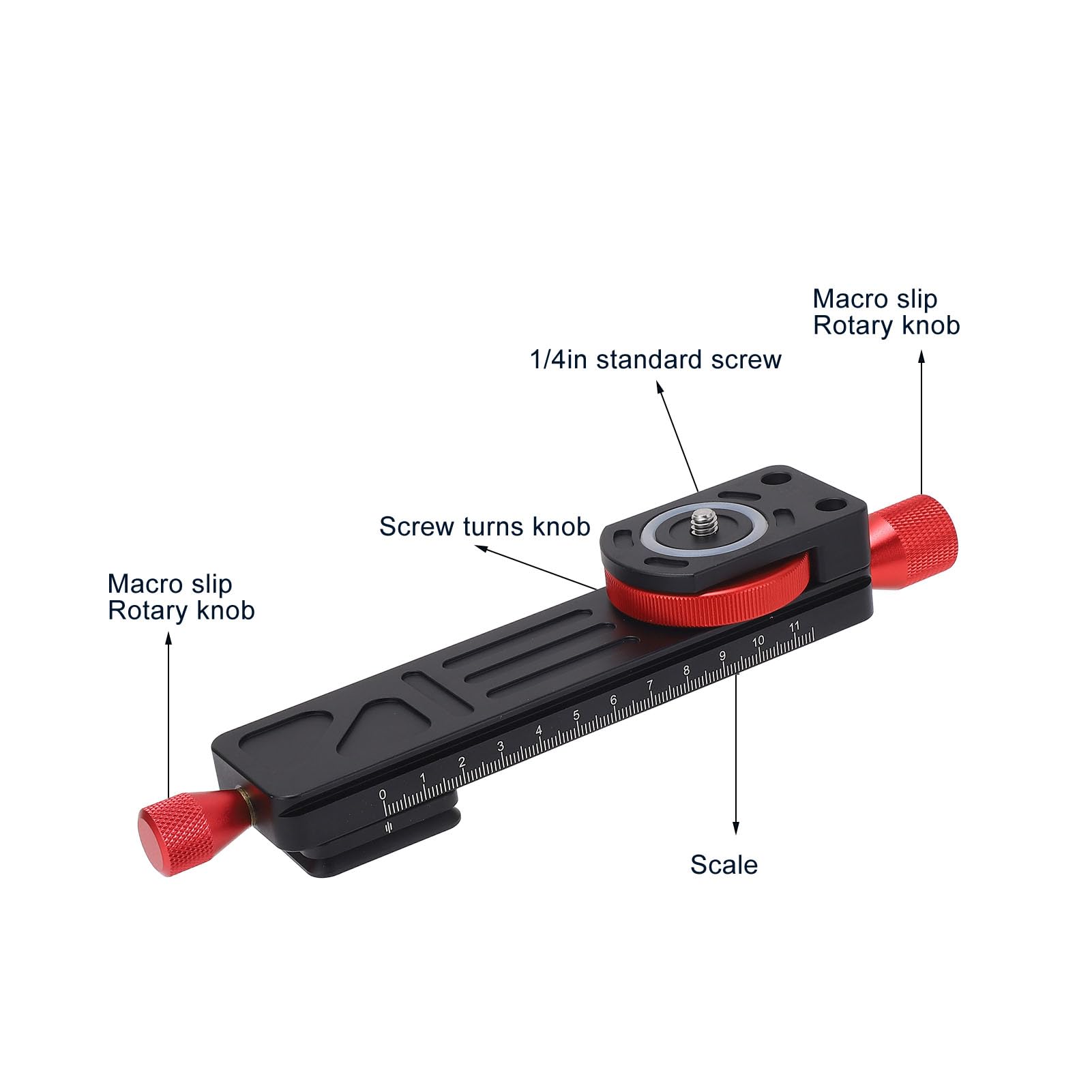 Macro Rail Slider for Mirrorless Cameras - 5kg-10kg Load Capacity, Aluminum Alloy Quick Release Clamp with 1/4