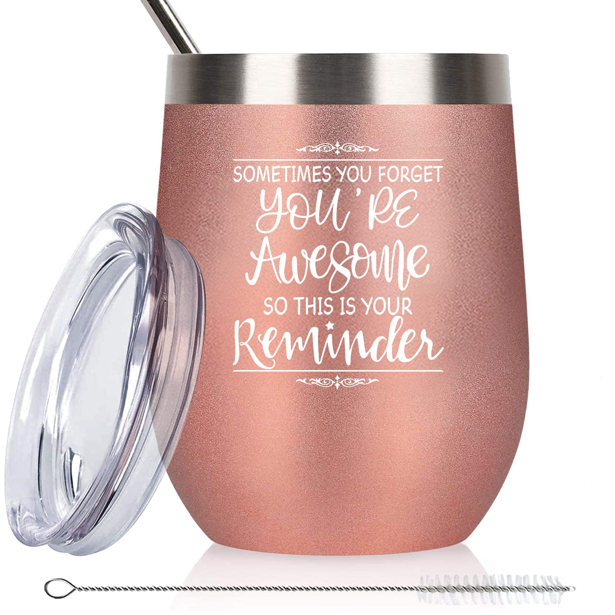 Inspirational Wine Tumbler with Funny Sayings - Motivational Gifts for Women, Coworkers, Best Friends, Sisters & Moms - Perfect for Birthday, Graduation, Thank You & Appreciation - Great for Office Use, Home Decor or Daily Motivation