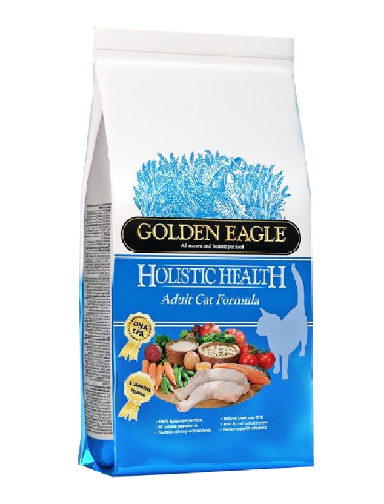 Premium Golden Eagle Holistic Adult Cat Food - Chicken & Salmon Recipe, 2kg Dry Food for Healthy Skin & Coat | Ideal for Indoor & Outdoor Cats