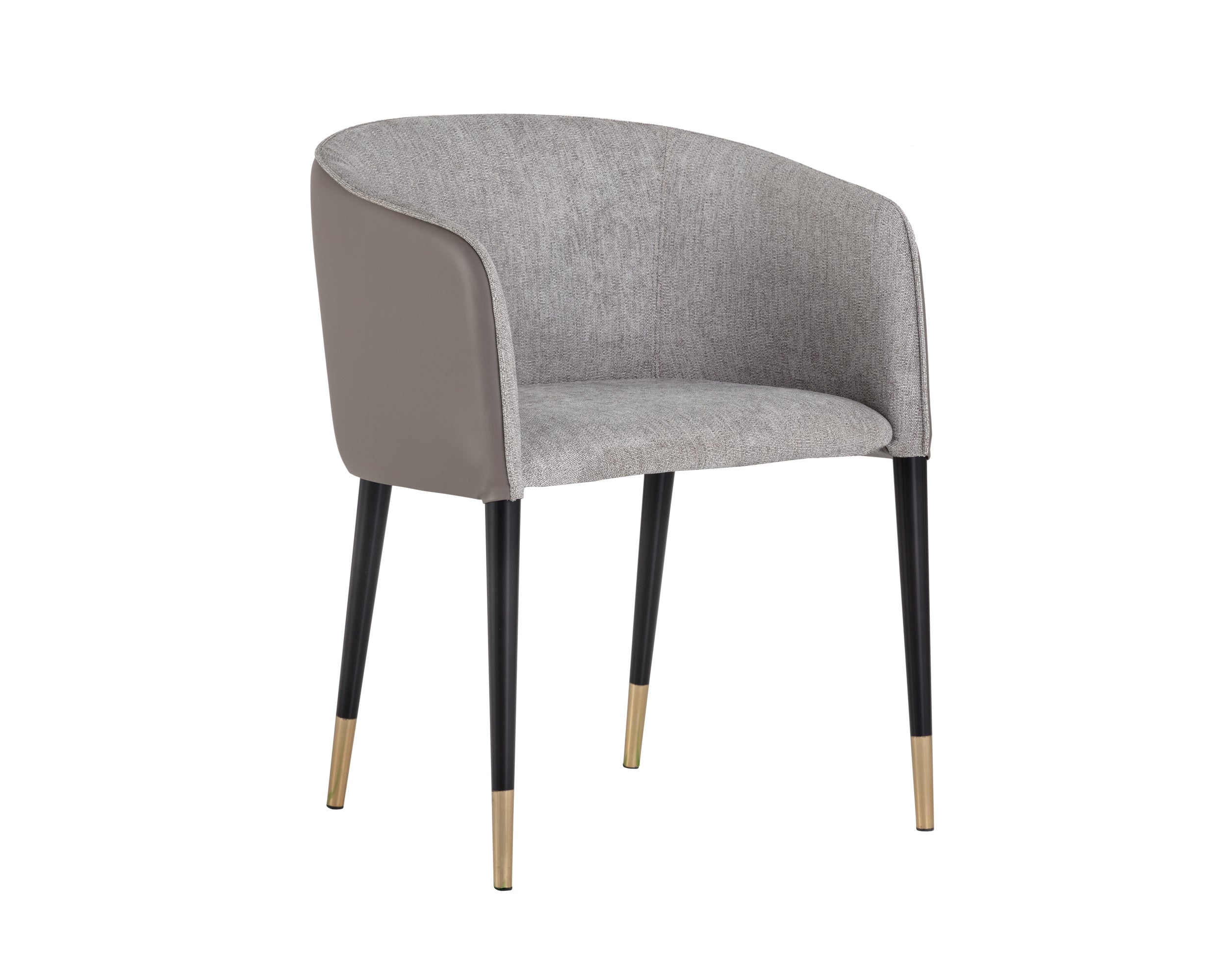 Asher Dining Armchair in Flint Grey & Napa Taupe - Modern Upholstered Dining Chair by Sunpan Furniture | Perfect for Kitchen, Dining Room & Home Office Seating