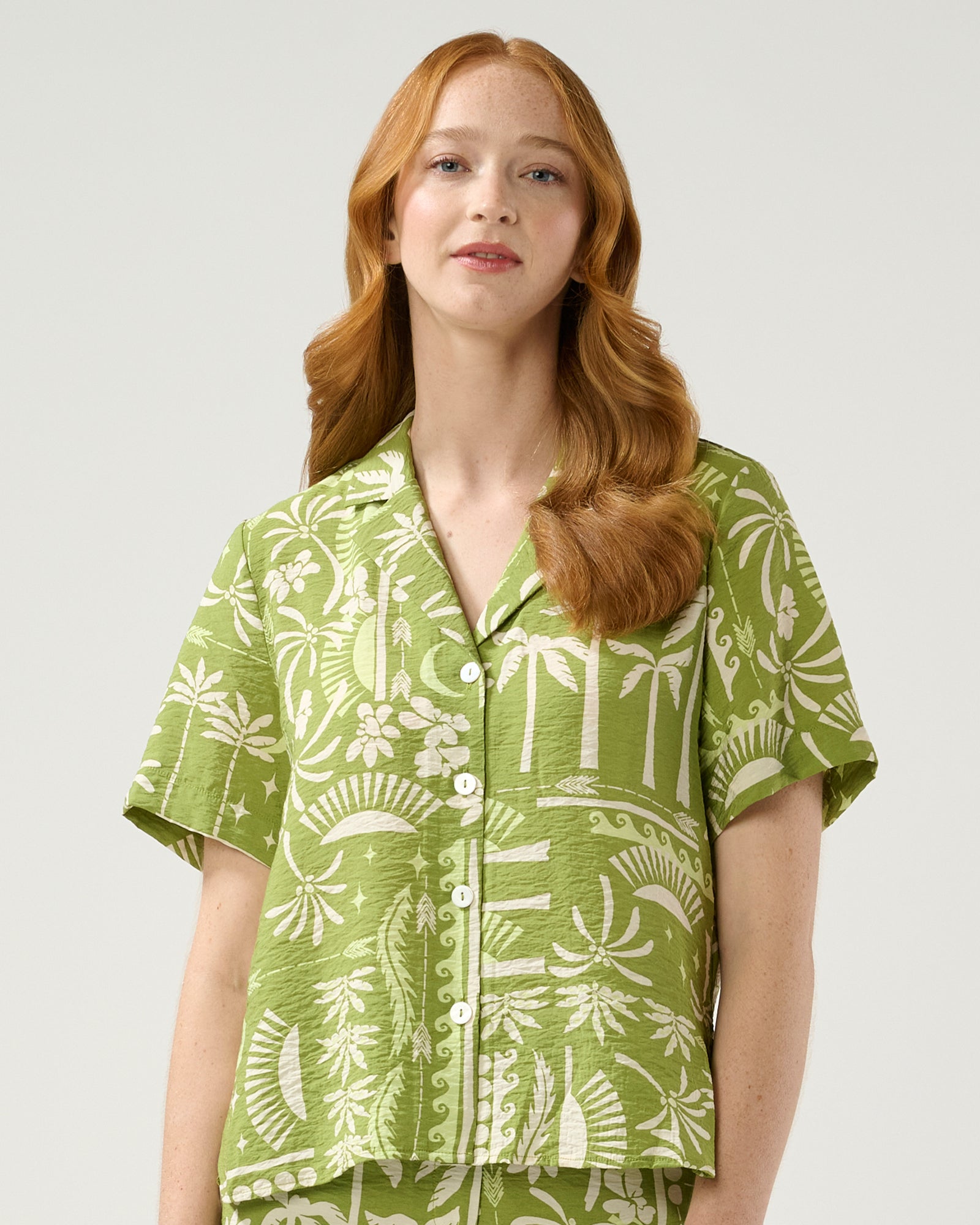 Moonraker Top Palm Green - Stylish Women's Casual Shirt for Summer, Outdoor & Travel | Breathable & Comfortable Fashion Top