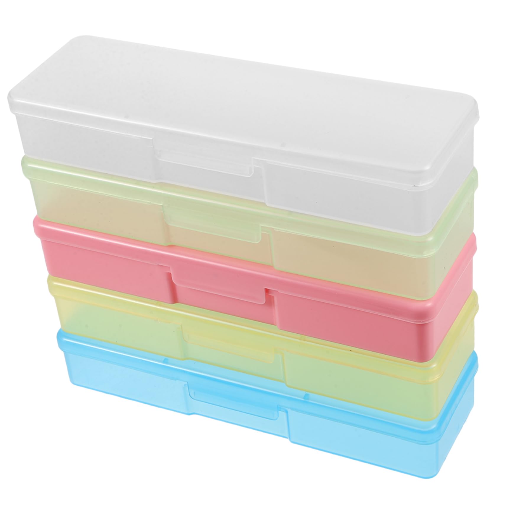 FRCOLOR 5-Piece Plastic Eyelash Tweezer Case - Portable Lash Extension Tool Organizer & Storage Box for Professional Makeup Artists | Salon, Travel & Home Use