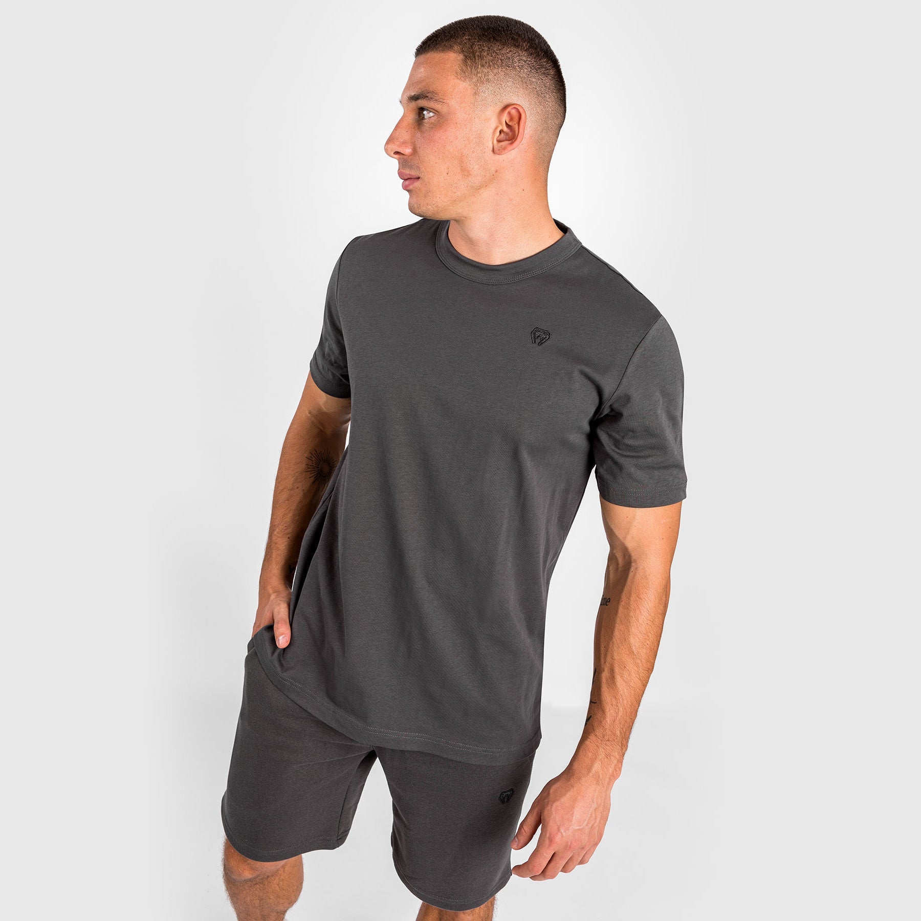 Venum Silent Power T-Shirt for Men - Lightweight & Breathable Grey Workout Tee - Perfect for Gym, Training & Casual Wear