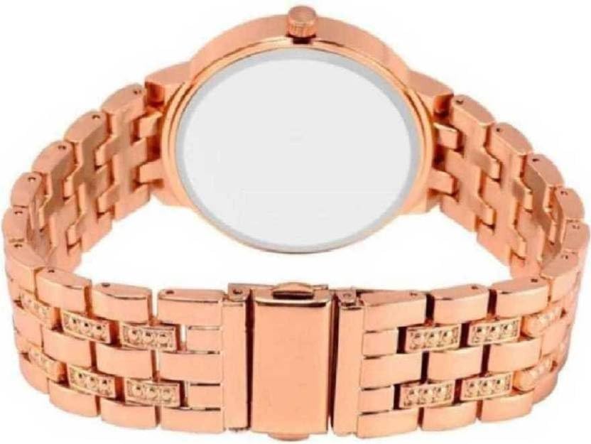 Elegant Rose Gold Analog Quartz Watch with Gift Bracelet for Women & Girls - Perfect for Everyday Wear, Office, Parties & Special Occasions