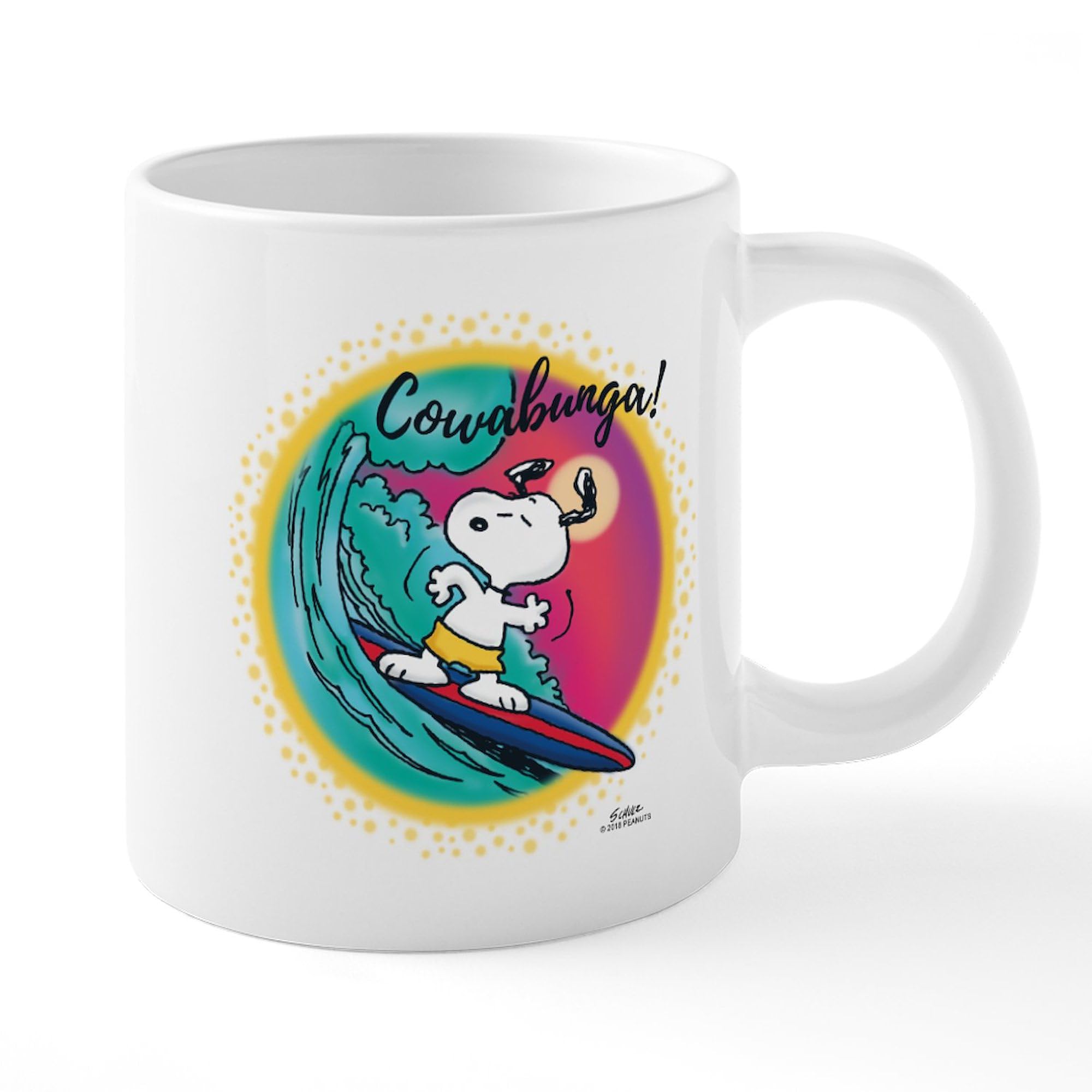 Snoopy Cowabunga! 20 oz Ceramic Coffee Mug - Large Mega Cup for Tea, Hot Chocolate & Coffee Lovers - Perfect for Home, Office & Gifts