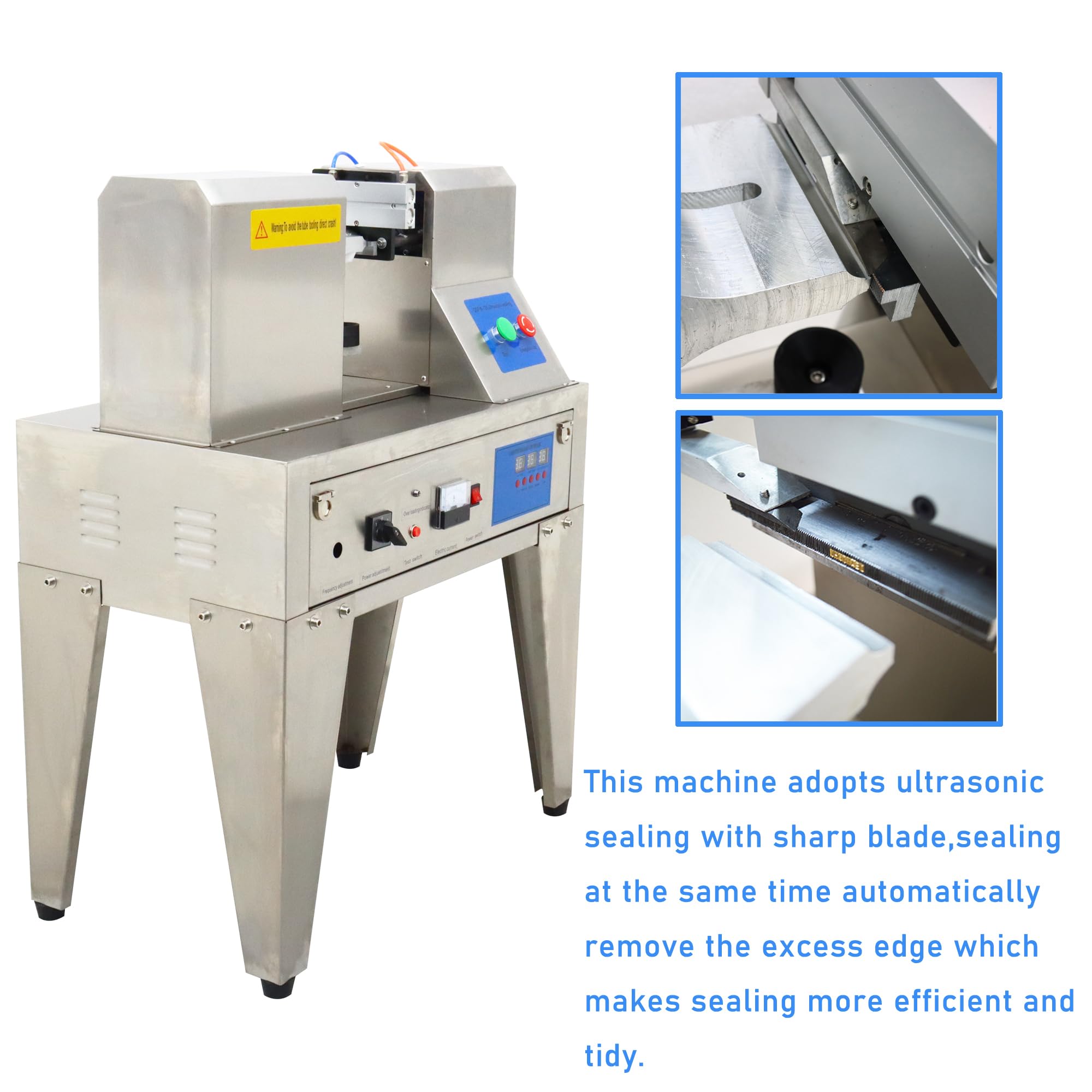 Ultrasonic Soft Plastic Tube Sealing Machine 110V 1250W - Tube Sealer for Toothpaste, Cosmetics & Food Packaging with Trimming & Printing Function | Ideal for Small Batch Production & Home Businesses