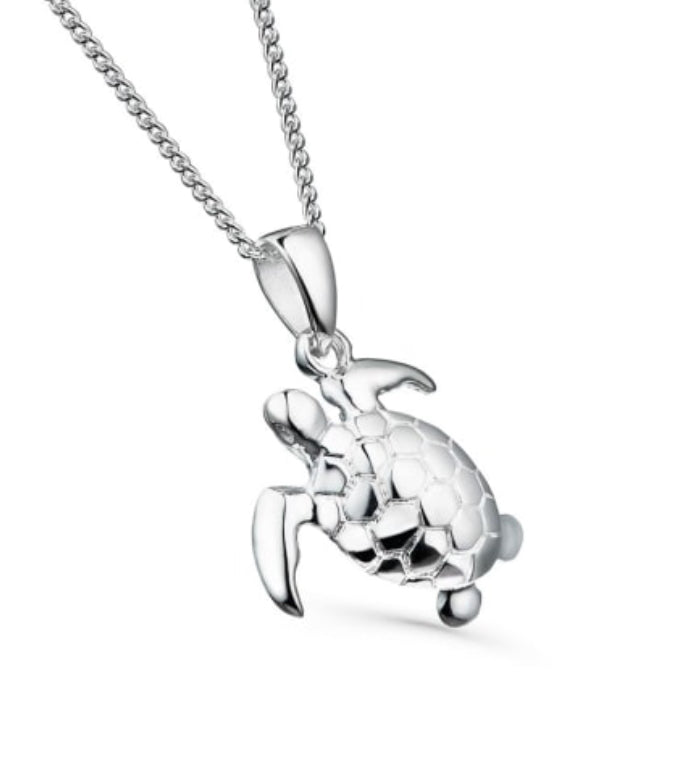 Silver Sea Turtle Necklace for Women - Handmade Sterling Silver Jewelry - Perfect Gift for Beach Lovers & Ocean-Themed Fashion | Ideal for Vacations, Weddings & Everyday Wear